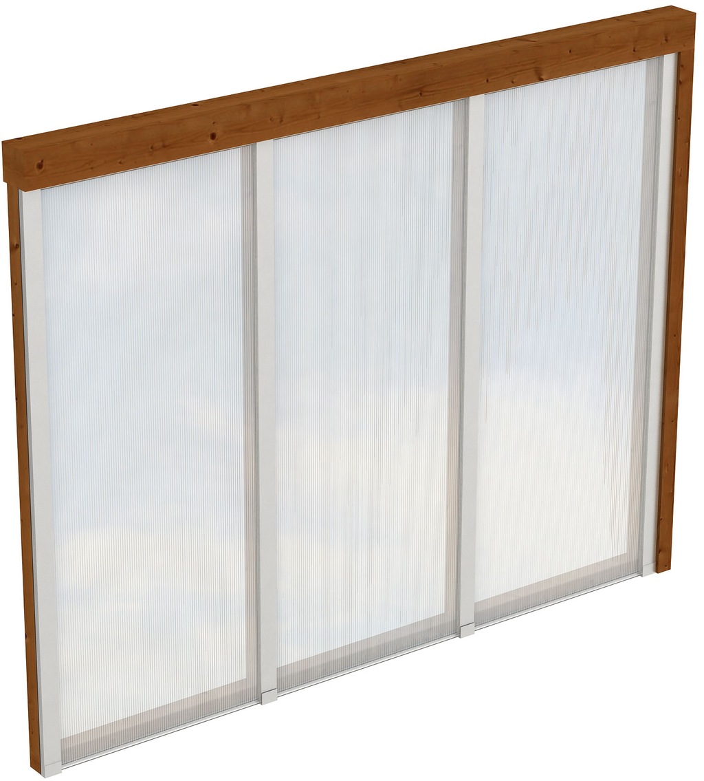 Skan Holz Seitenwand m. Polycarbonatplatten 255 x 200 cm Douglasie Nussbaum günstig online kaufen