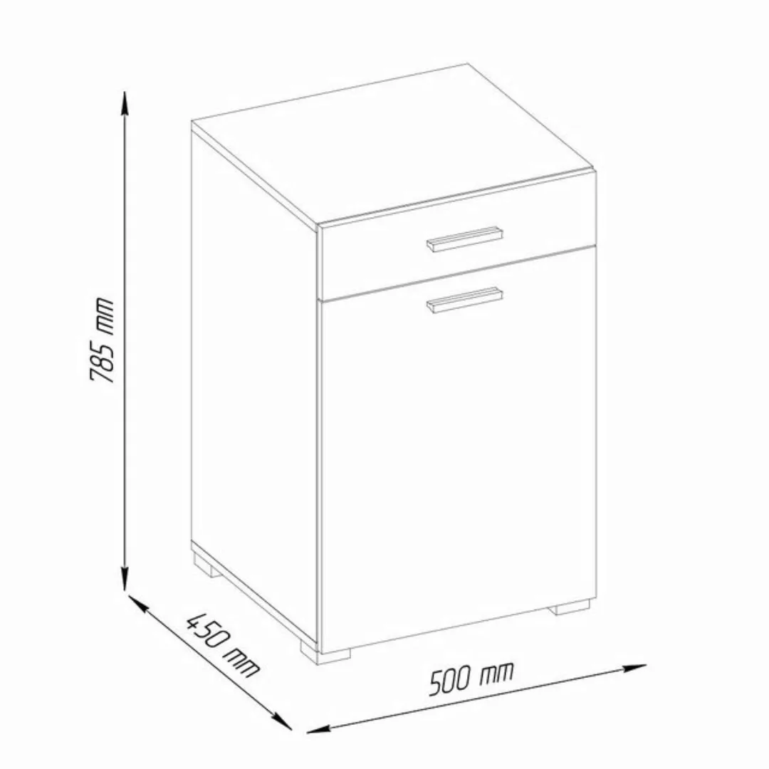 Vicco Wäscheschrank Wäschekorb Badschrank MATTEO XL 1xKipptür Sonoma / Weiß günstig online kaufen