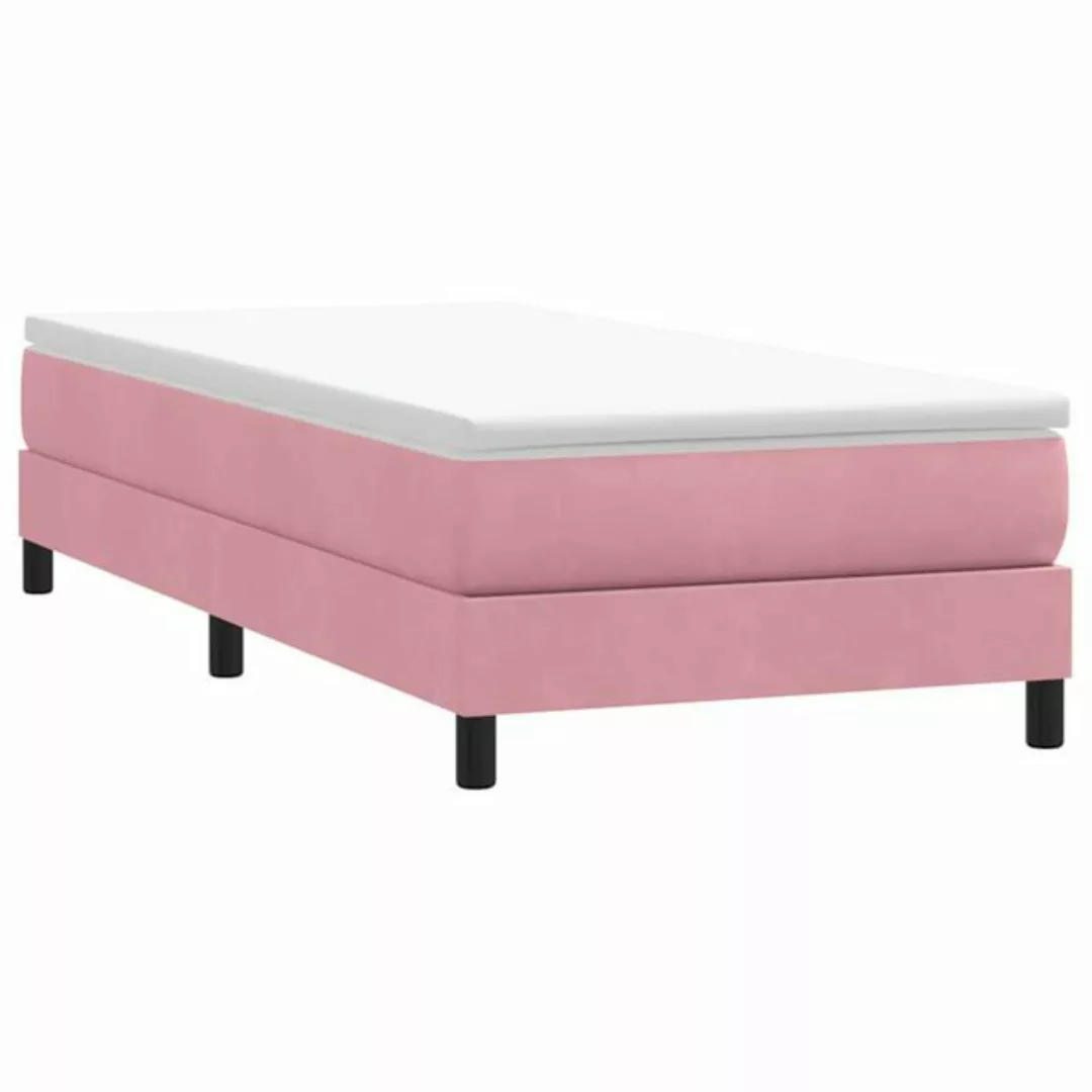 vidaXL Boxspringbett, Boxspringbett ohne Matratze Rosa 80x210 cm Samt günstig online kaufen