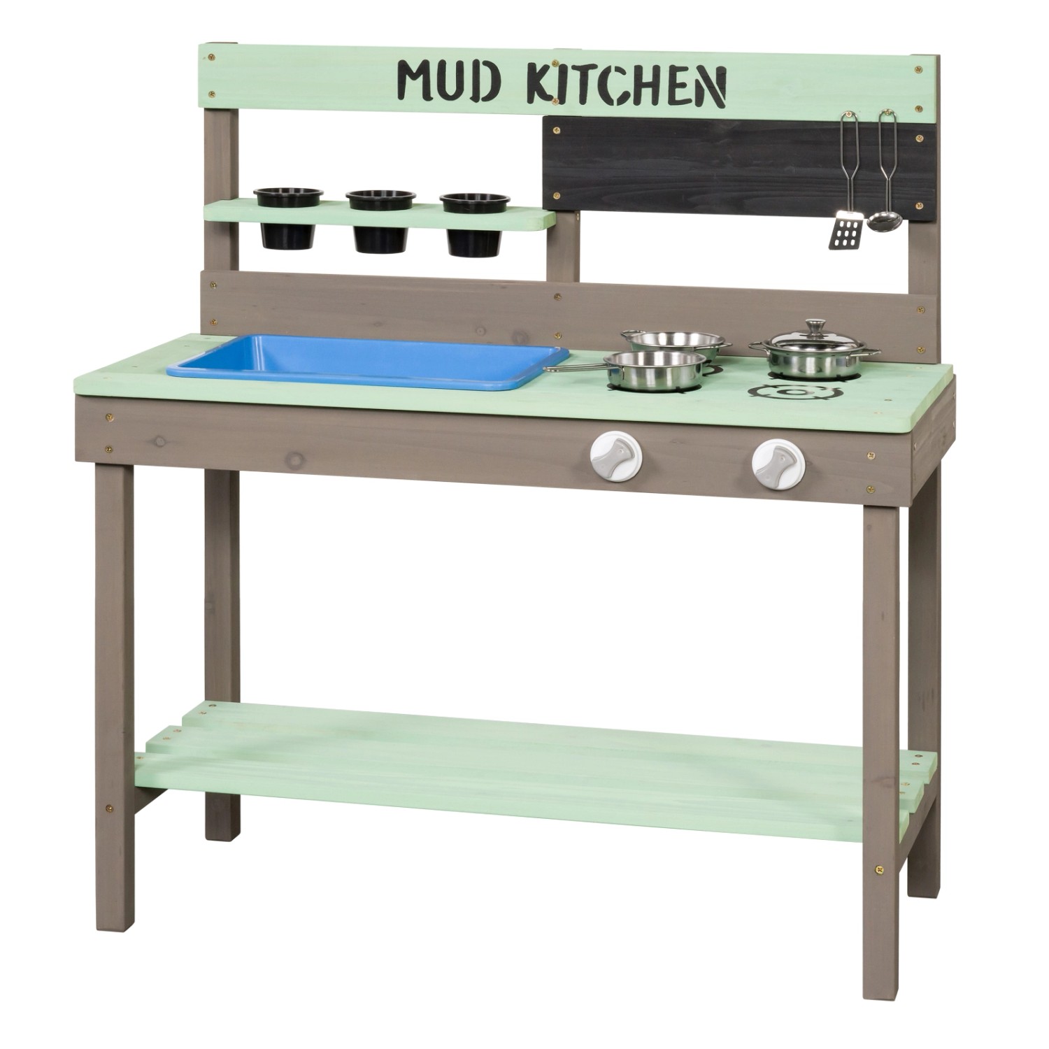 Swing King Spielküche Mud Kitchen 88 cm x 77 cm x 34 cm Grau-Grün FSC® günstig online kaufen