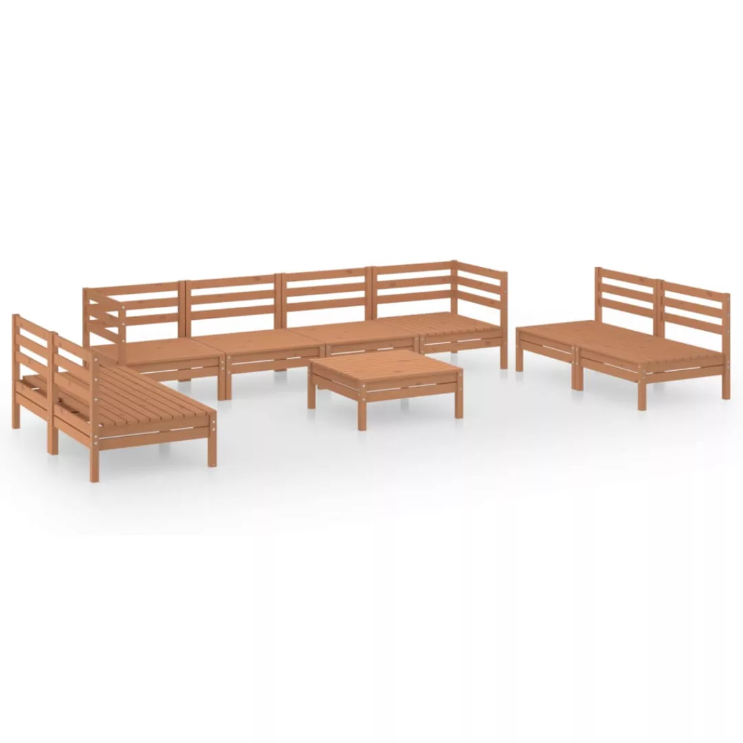 9-tlg. Garten-lounge-set Honigbraun Massivholz Kiefer günstig online kaufen