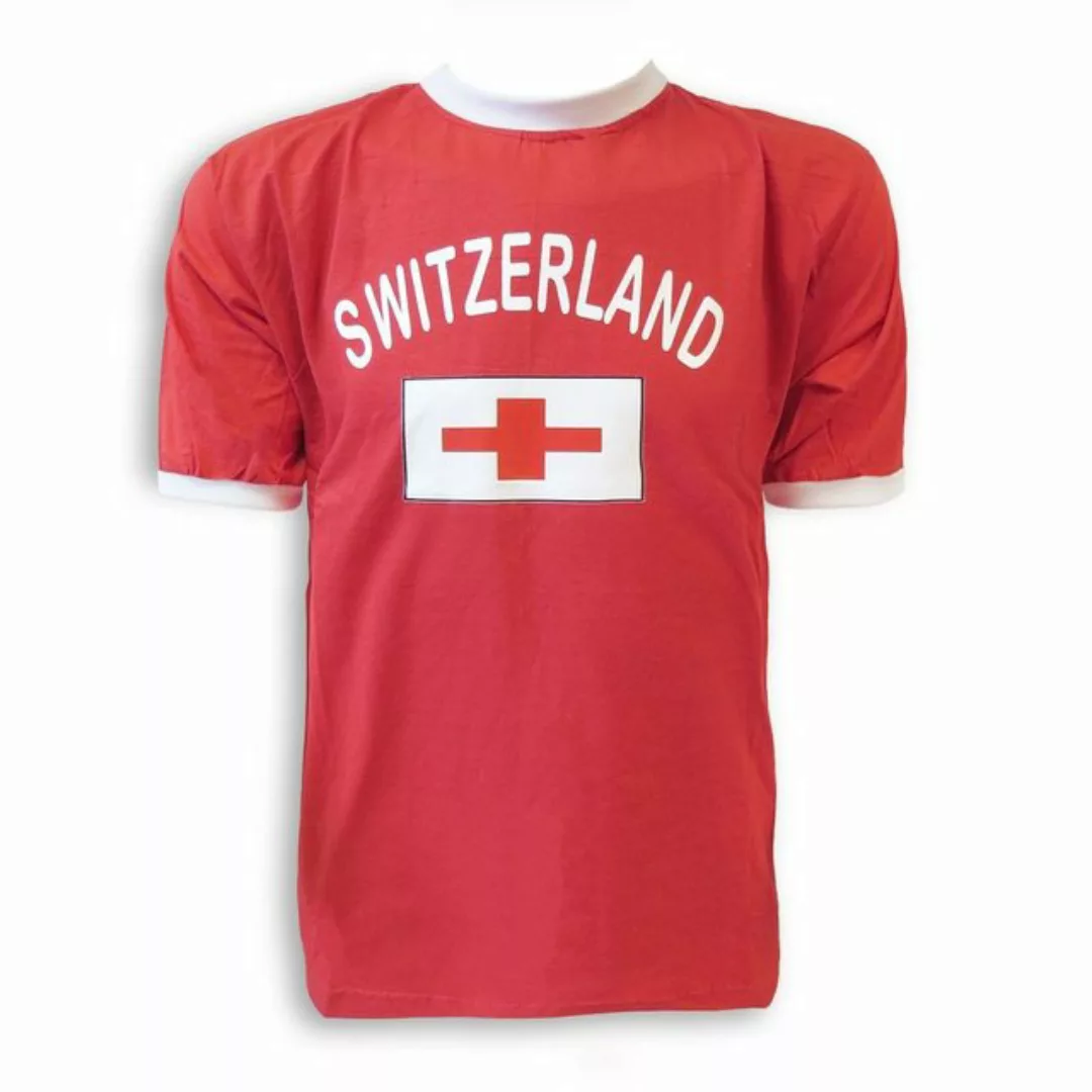 Sonia Originelli T-Shirt Fan-Shirt "Switzerland" Unisex Fußball WM EM Herre günstig online kaufen