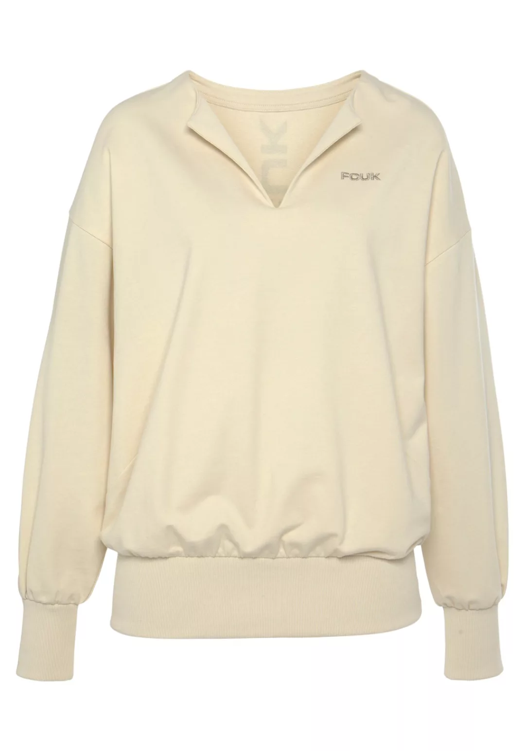 FCUK Sweatshirt, (1 tlg.), Sweatshirt mit V-Ausschnitt und großen Rückenpri günstig online kaufen