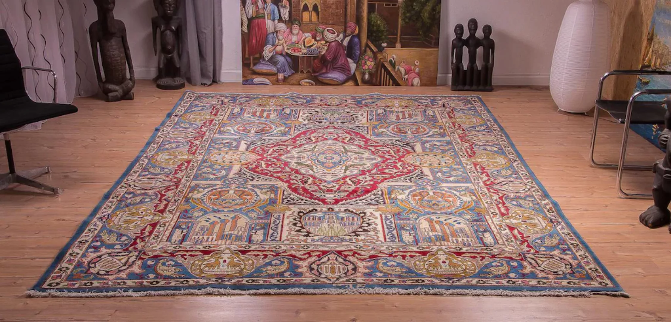 morgenland Wollteppich »Kaschmar Teppich handgeknüpft mehrfarbig«, rechteck günstig online kaufen