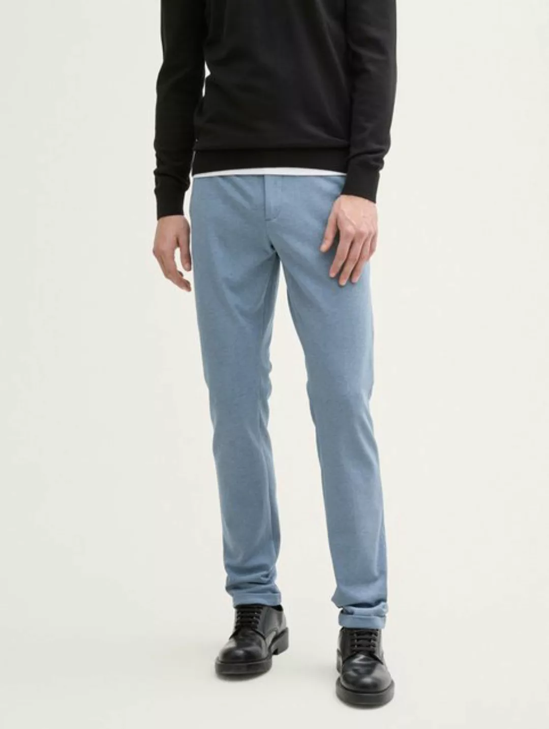 TOM TAILOR Chinohose TTTRAVIS Slim Chino Hose aus Piqué Jersey Reißverschlu günstig online kaufen