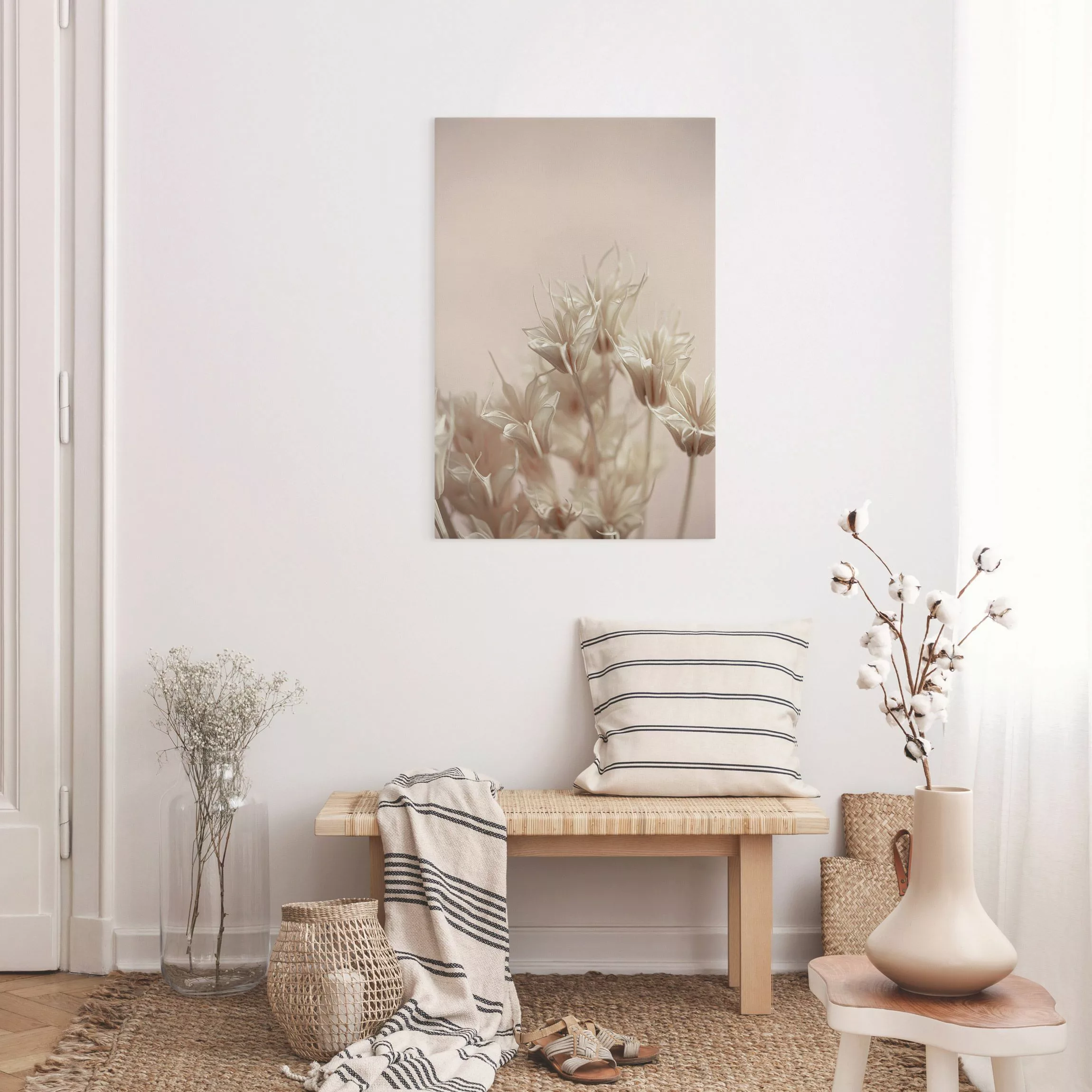 Leinwandbild Sepia Trockenblumen günstig online kaufen