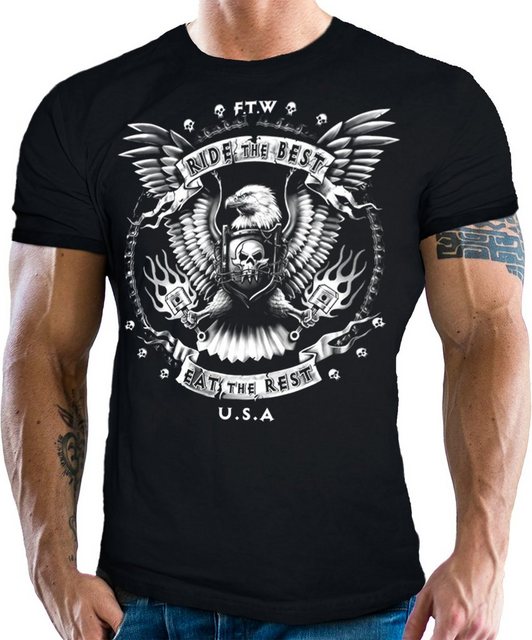 GASOLINE BANDIT® T-Shirt für Motorradfahrer und Biker: Ride The Best, Eat t günstig online kaufen