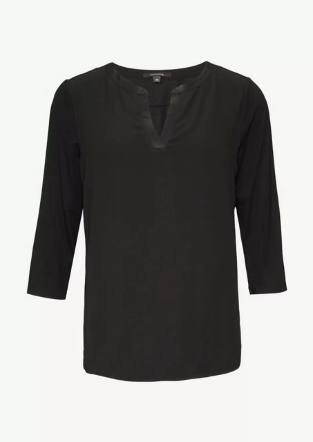 Comma Shirttop Longsleeve im Fabricmix mit Tunika-Ausschnitt günstig online kaufen