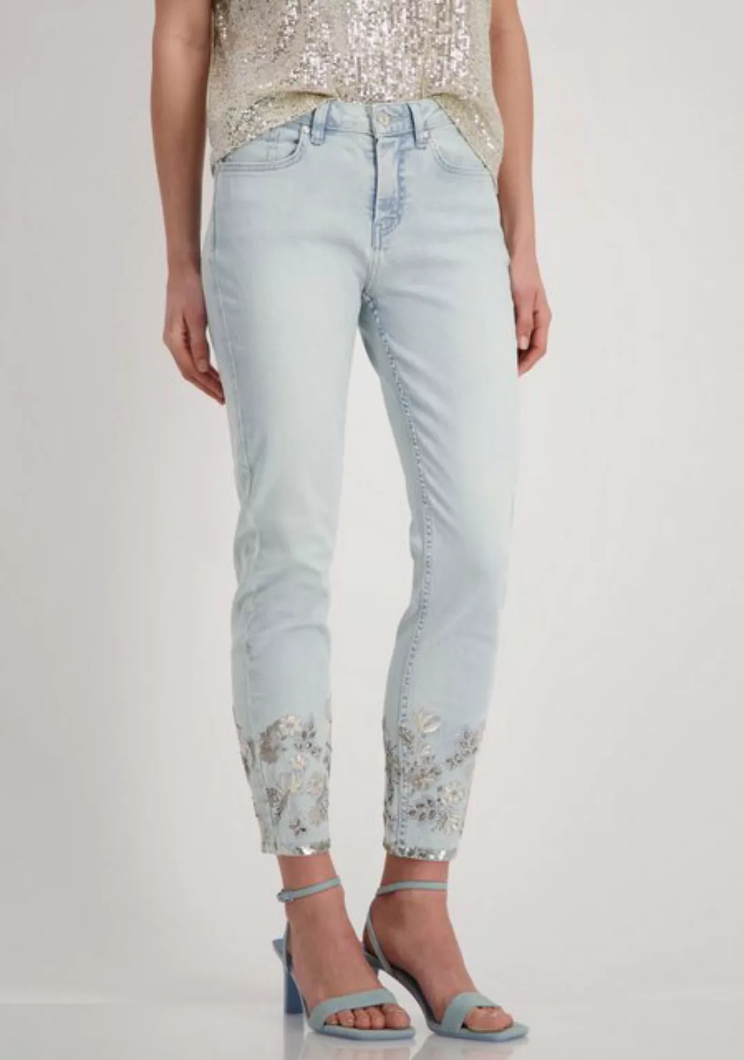 Monari Slim-fit-Jeans mit Stickerei günstig online kaufen