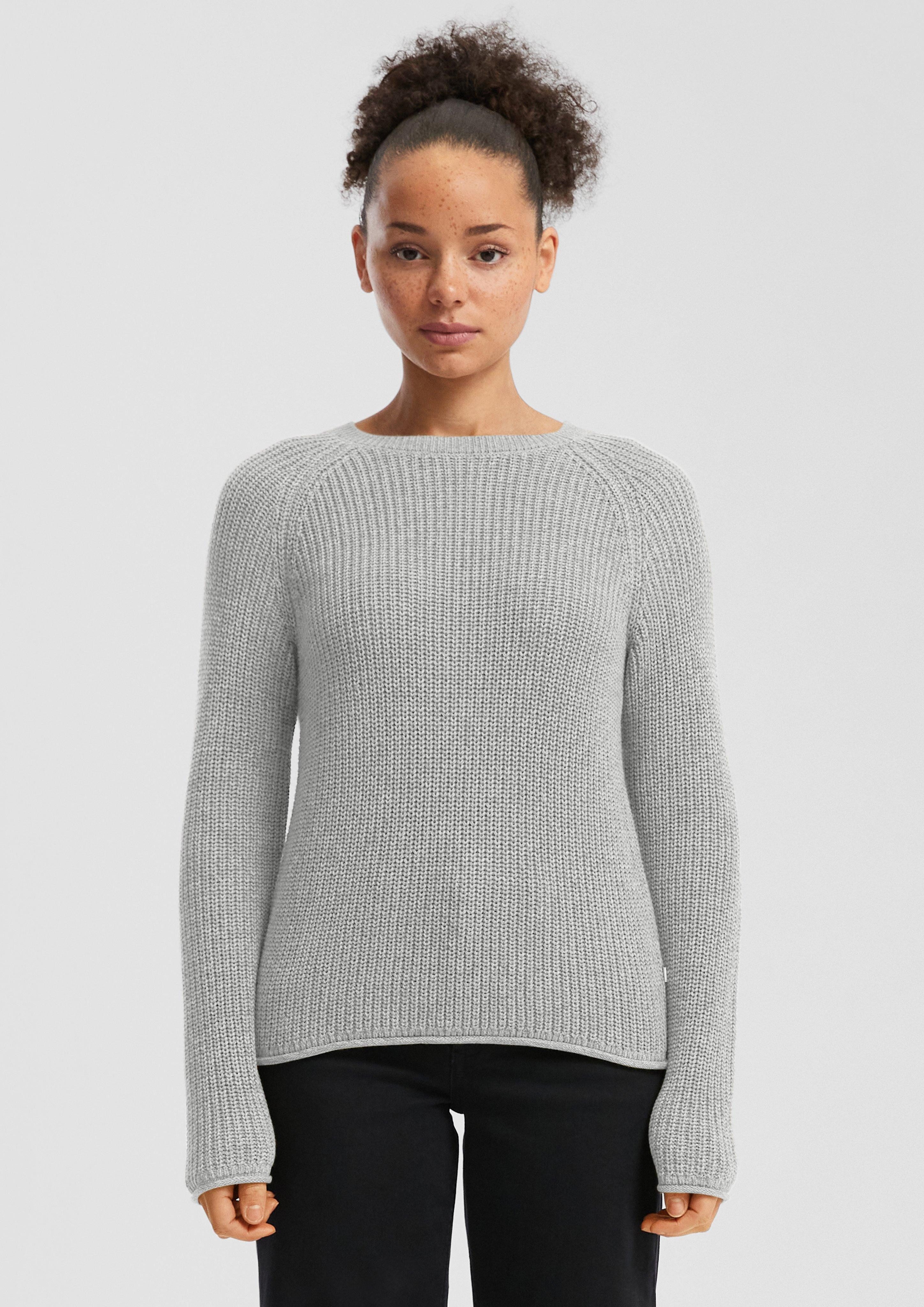 QS Strickpullover Melierter Strickpullover mit Raglanärmeln günstig online kaufen