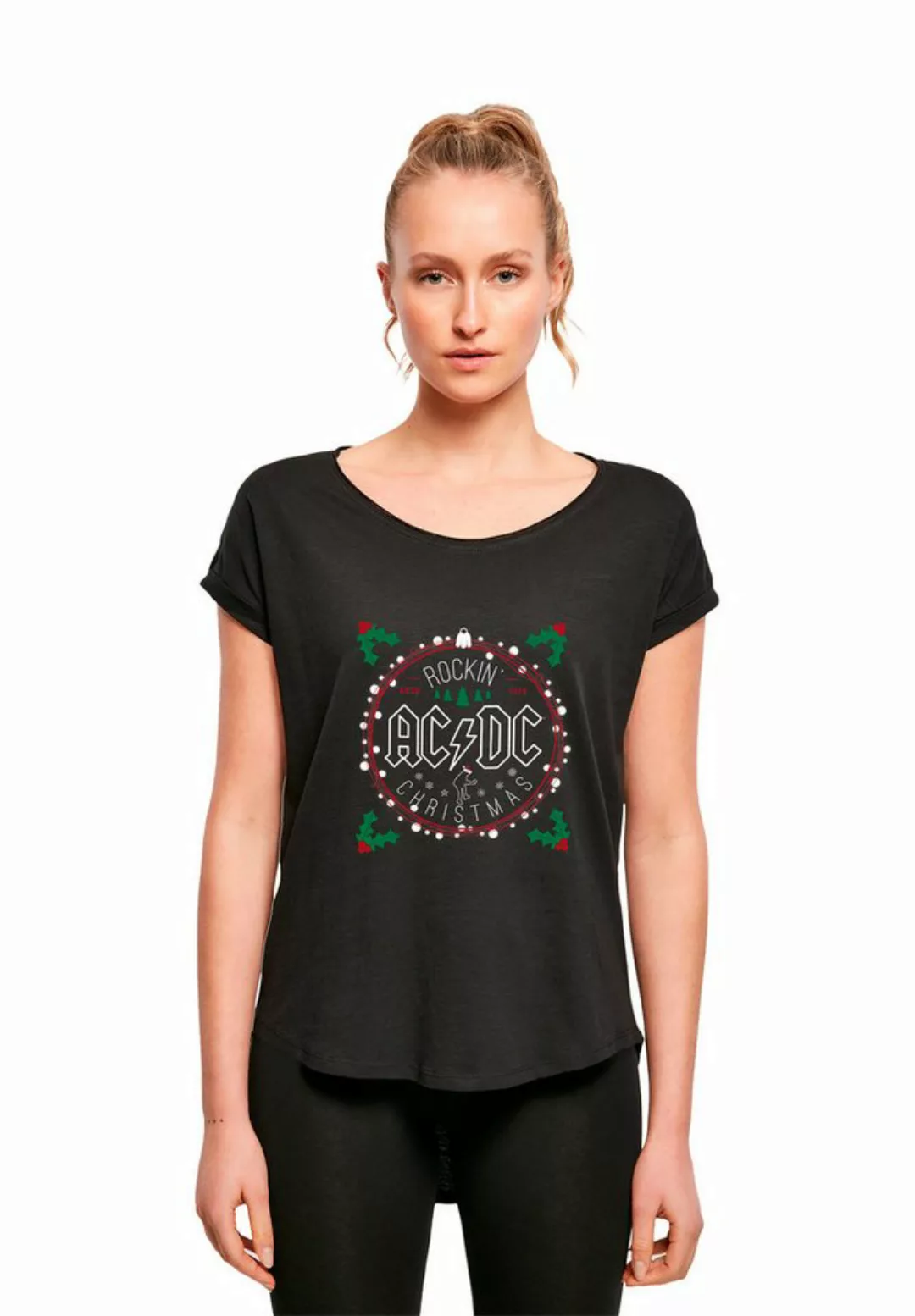 F4NT4STIC T-Shirt AC/DC Christmas Circle Damen,Premium Merch,Lang,Longshirt günstig online kaufen