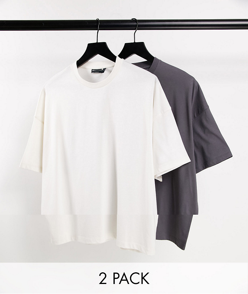 ASOS DESIGN – Oversize-T-Shirts aus Bio-Baumwollmix in mehreren Farben im 2 günstig online kaufen