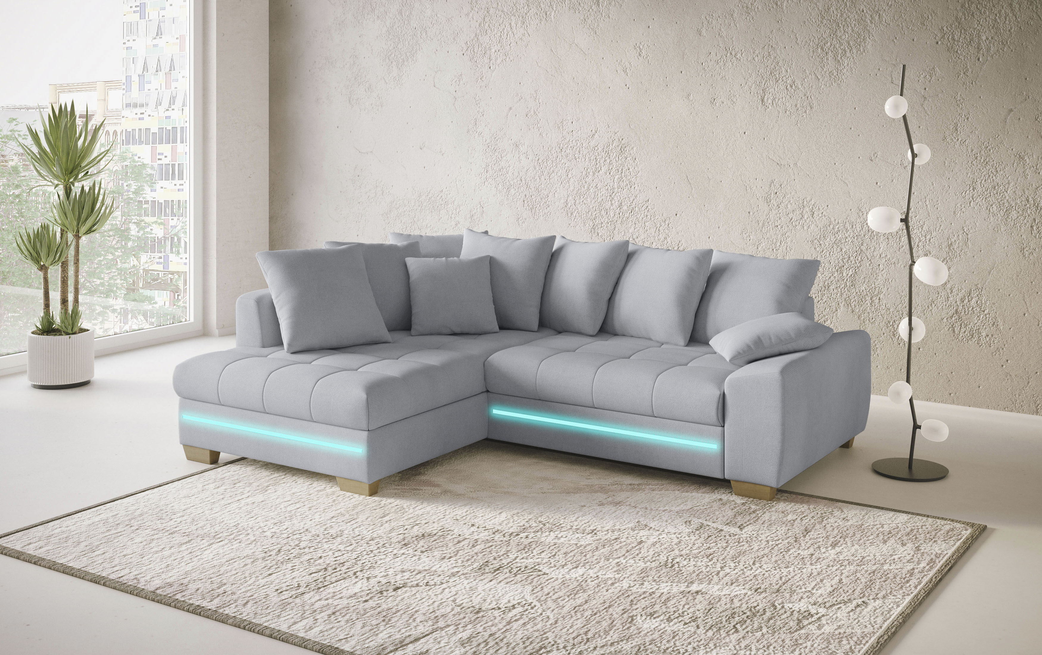 Mr. Couch Ecksofa "Nikita II, L-Form", mit Kaltschaum, RGB-LED Beleuchtung, günstig online kaufen