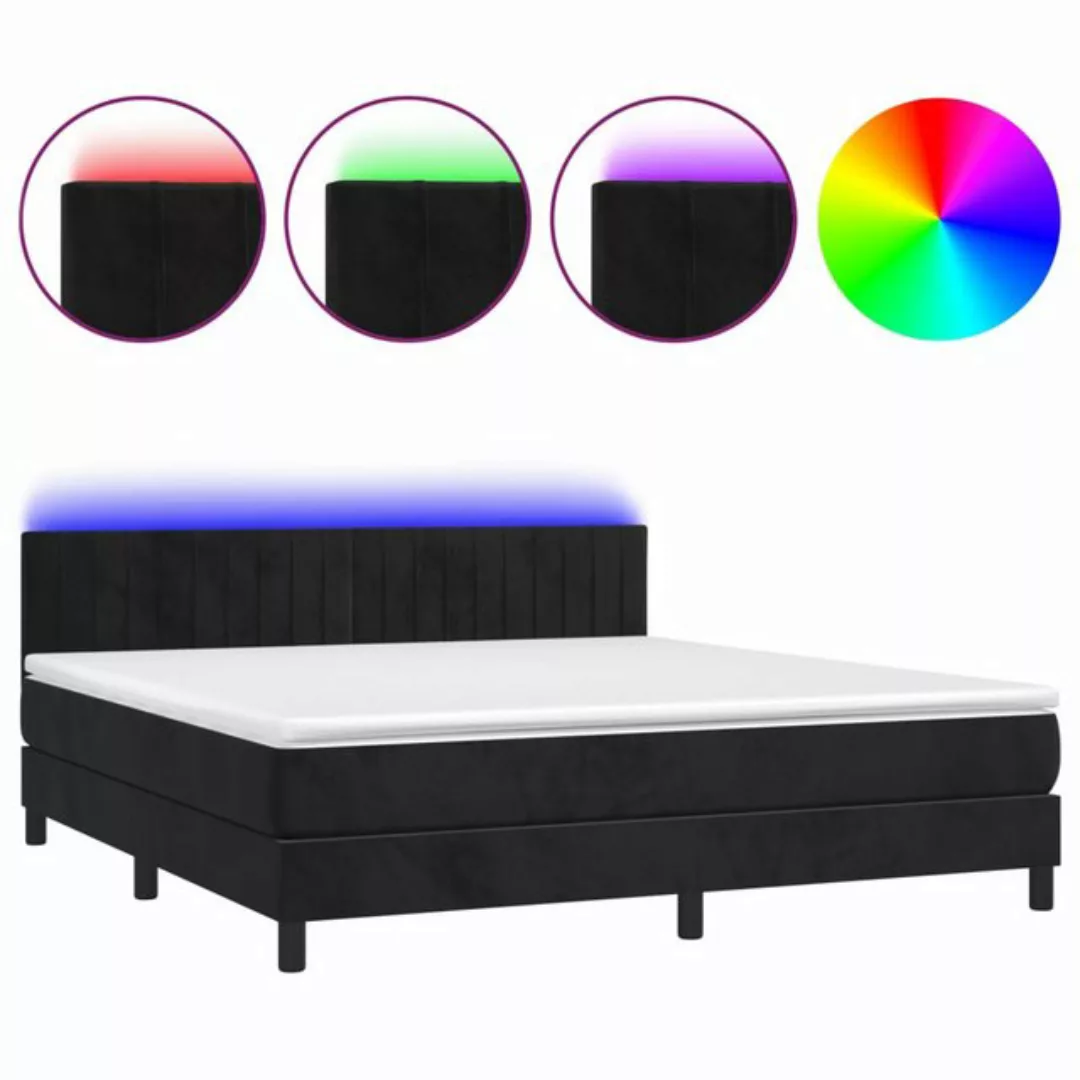 vidaXL Boxspringbett Bett Boxspringbett mit Matratze & LED Samt (180 x 200 günstig online kaufen