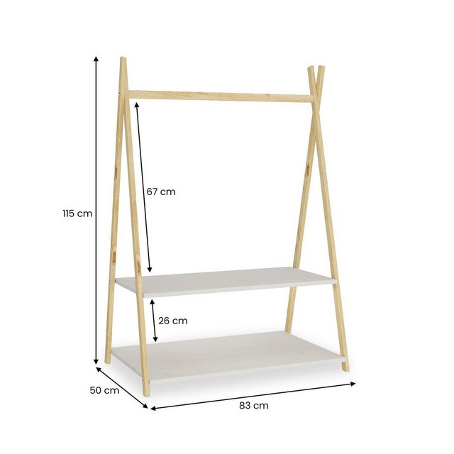 IDIMEX Kinderkleiderschrank DANILO Kindergarderobe freistehend Ablage Tipid günstig online kaufen