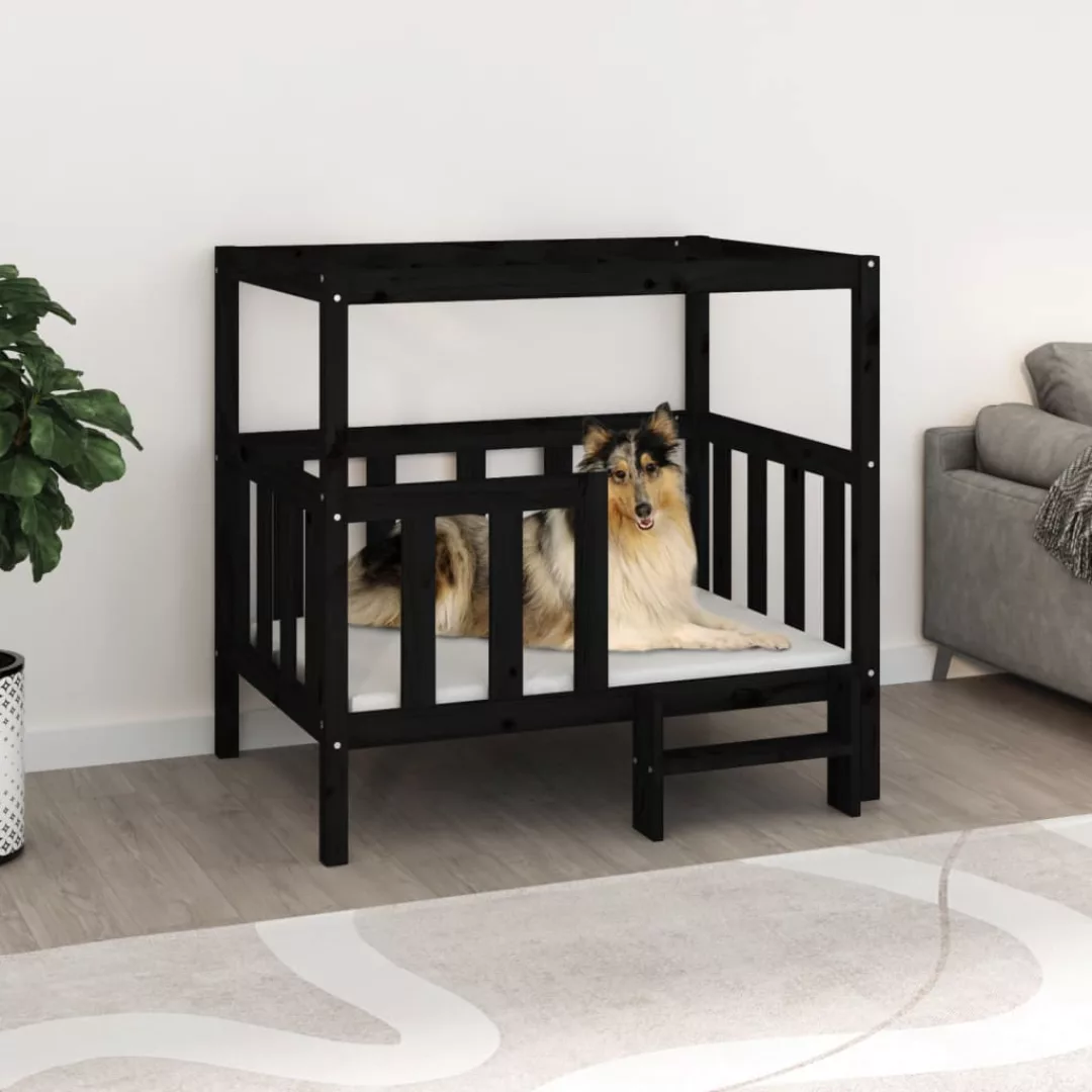 Vidaxl Hundebett Schwarz 105,5x83,5x100 Cm Massivholz Kiefer günstig online kaufen