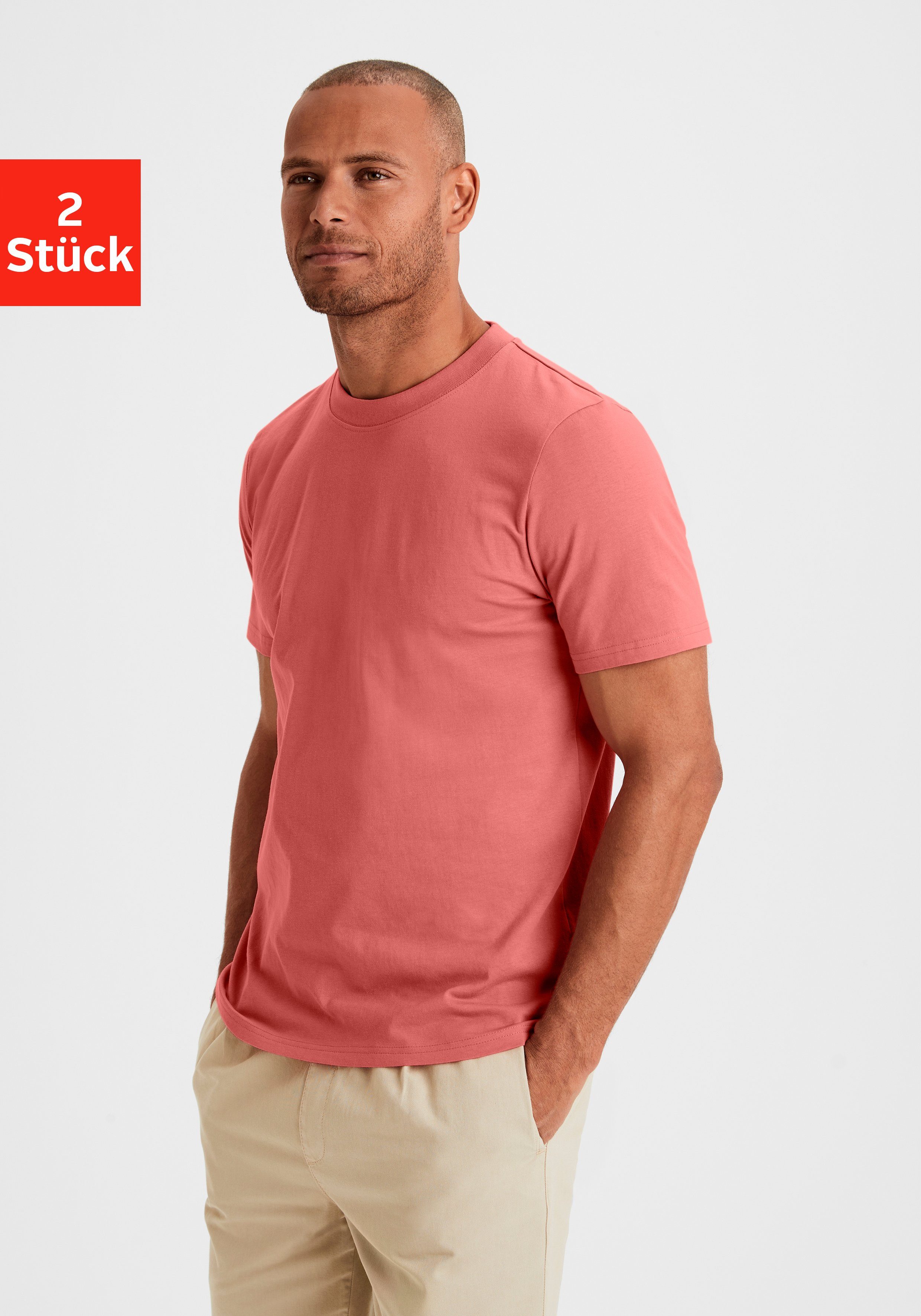 KangaROOS T-Shirt, (2er-Pack), Freizeitshirt mit Kurzarm, Rundhals aus rein günstig online kaufen
