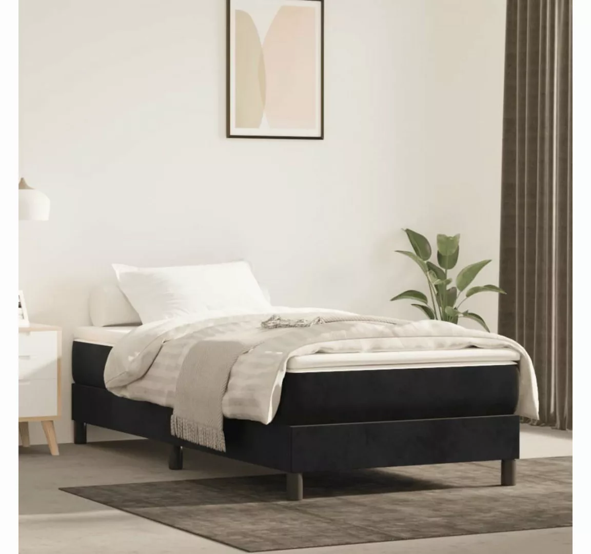 furnicato Bett Bettgestell Schwarz 90x190 cm Samt günstig online kaufen