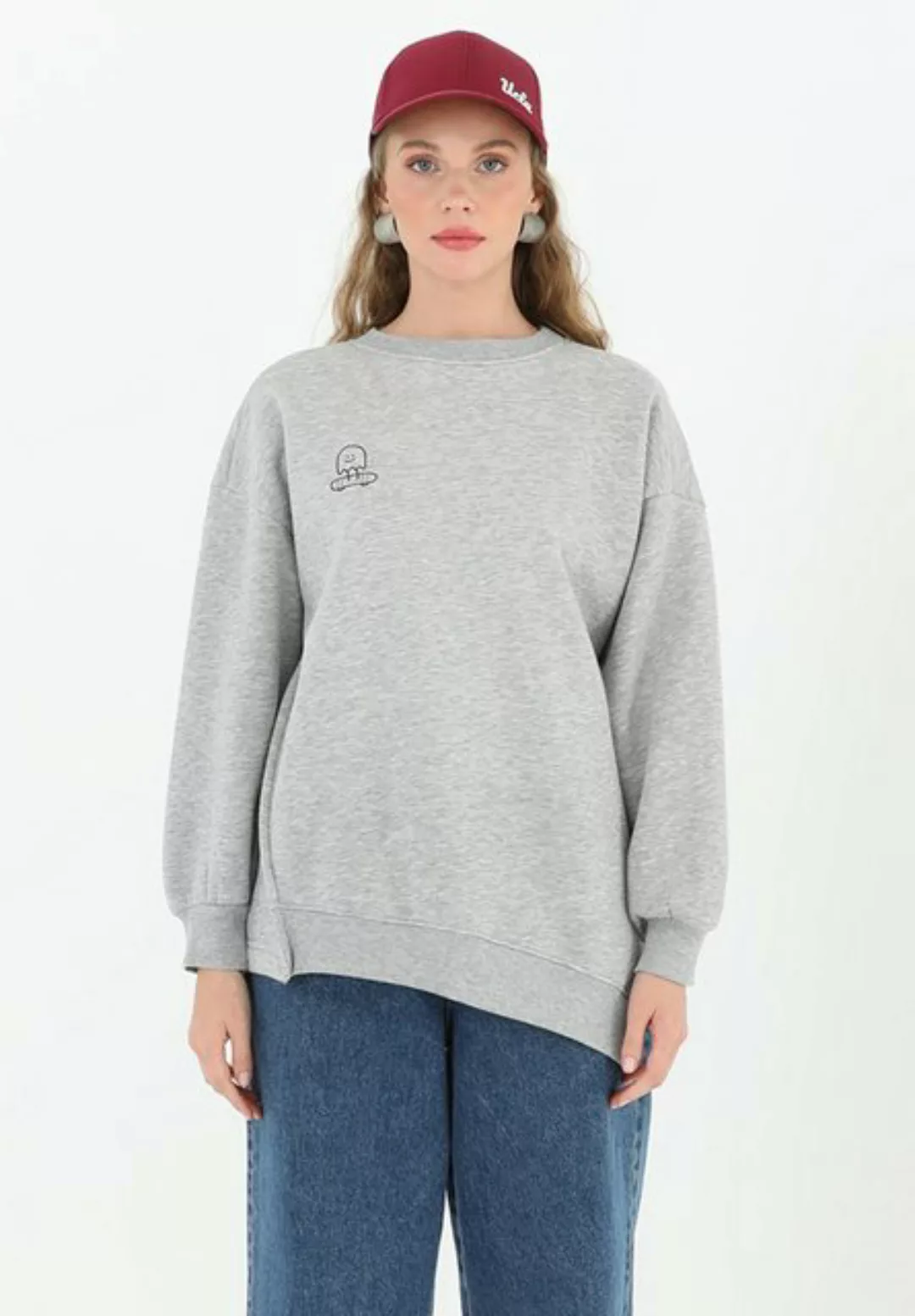 MISH Sweatshirt Amara Asymmetrischer Saum, Übergröße, Lange Ärmel günstig online kaufen