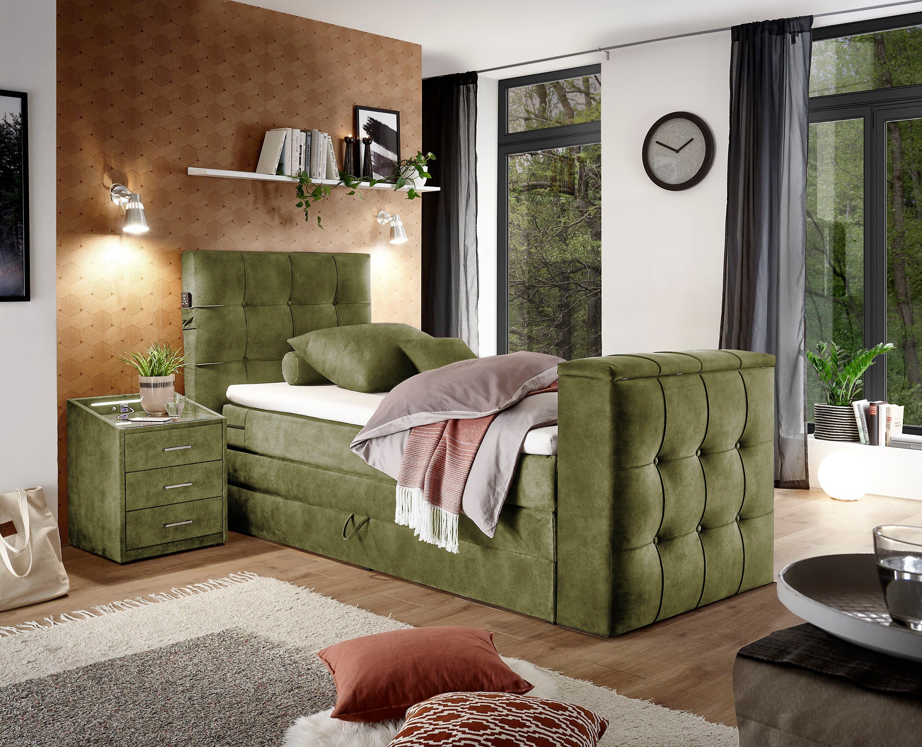 set one by Musterring Boxspringbett "Richmond", mit Duo-Matratze (H2/H3), v günstig online kaufen
