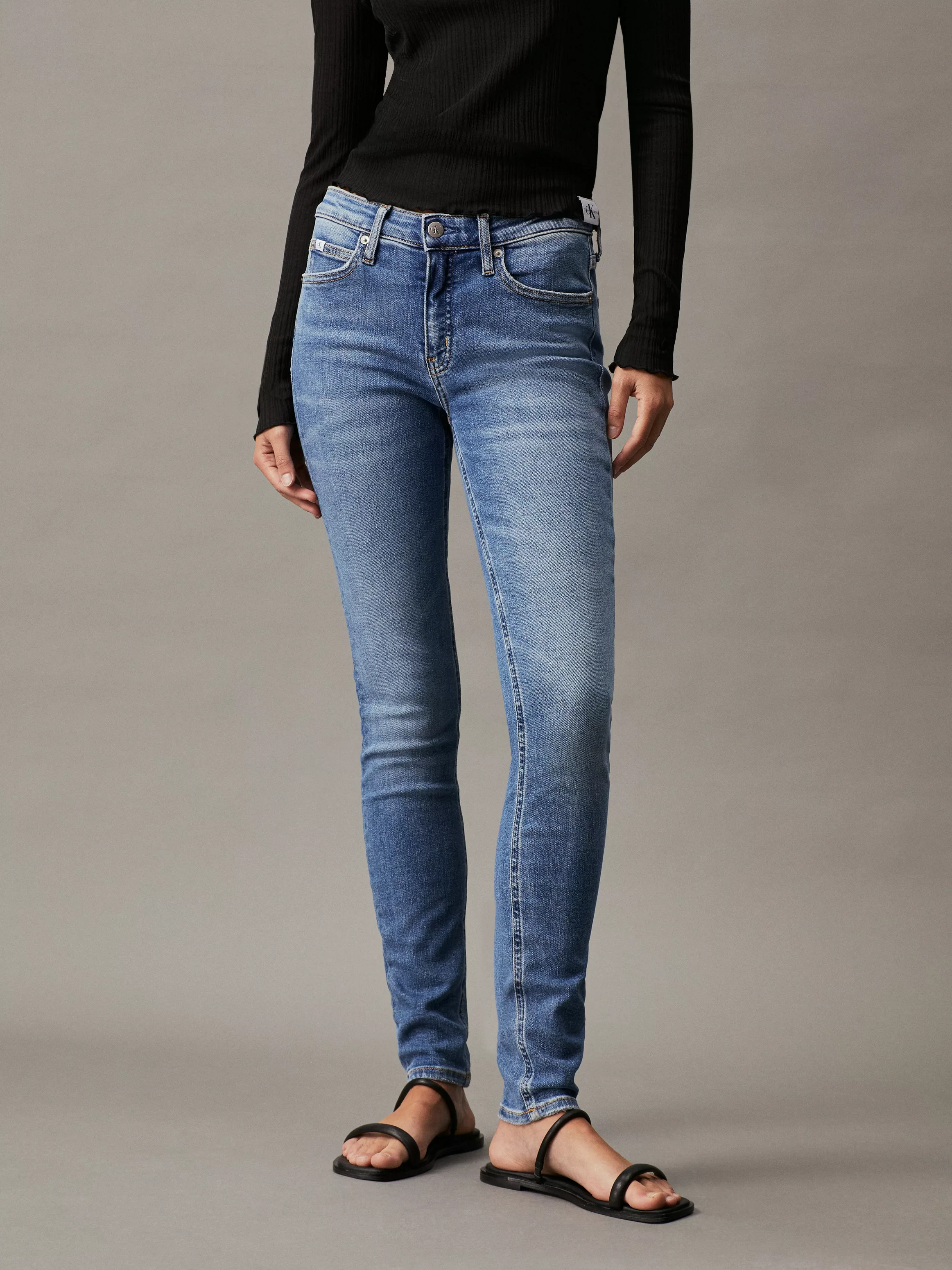 Calvin Klein Jeans Skinny-fit-Jeans MID RISE SKINNY mit Markenlabel günstig online kaufen