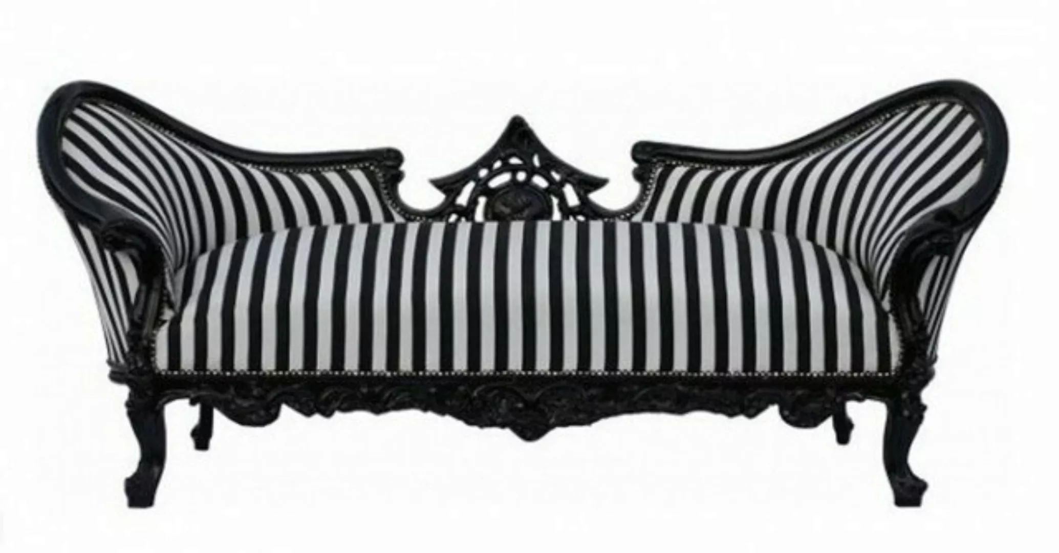 Casa Padrino Sofa Barock Sofa Garnitur Vampire Schwarz / Weiß Streifen / Sc günstig online kaufen