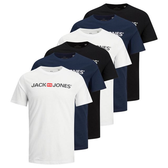 Jack & Jones T-Shirt Herren T-Shirt, 6er Pack - JJECORP LOGO TEE CREW (Pack günstig online kaufen