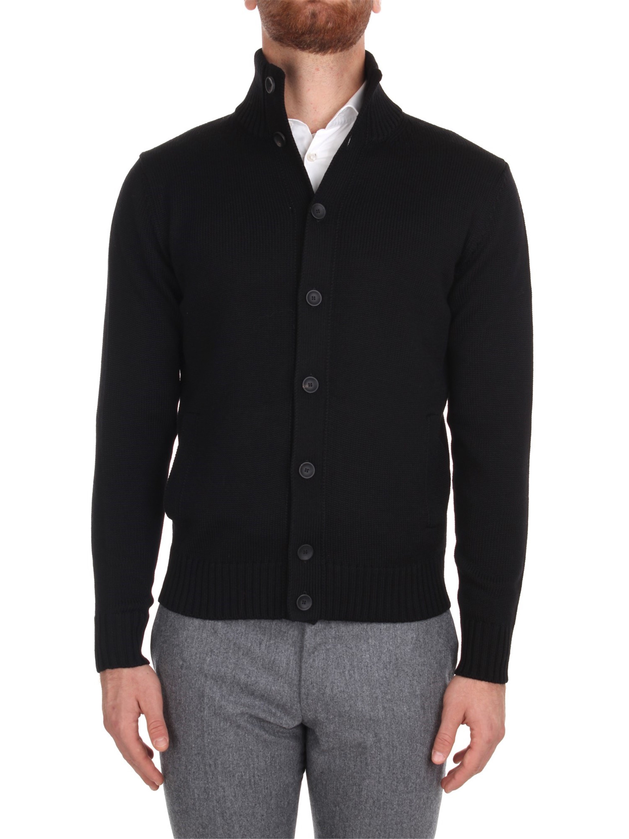 ZANONE Cardigan Herren schwarz Lana günstig online kaufen