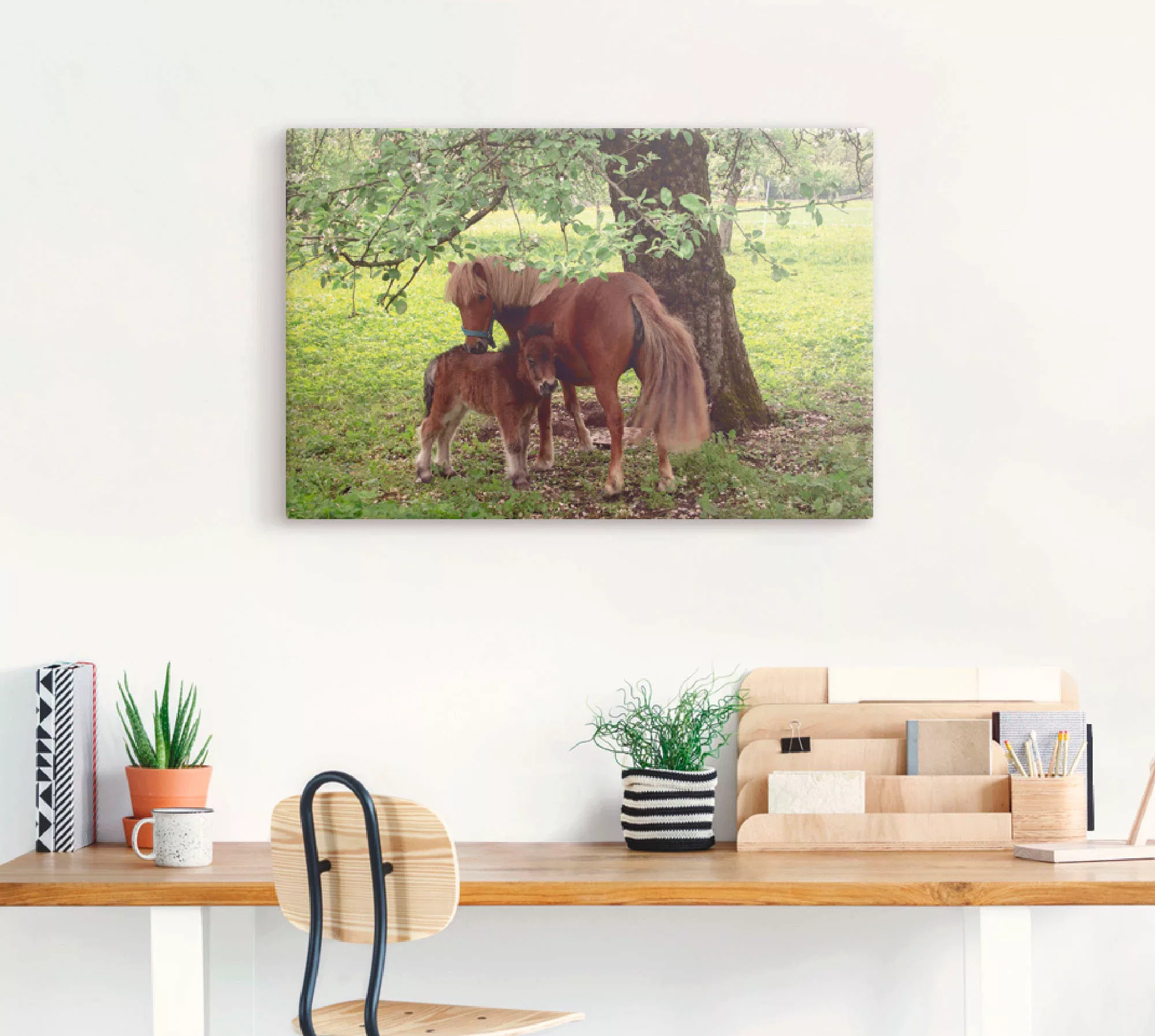 Artland Wandbild "Pony - Mutterglück", Haustiere, (1 St.), als Alubild, Out günstig online kaufen