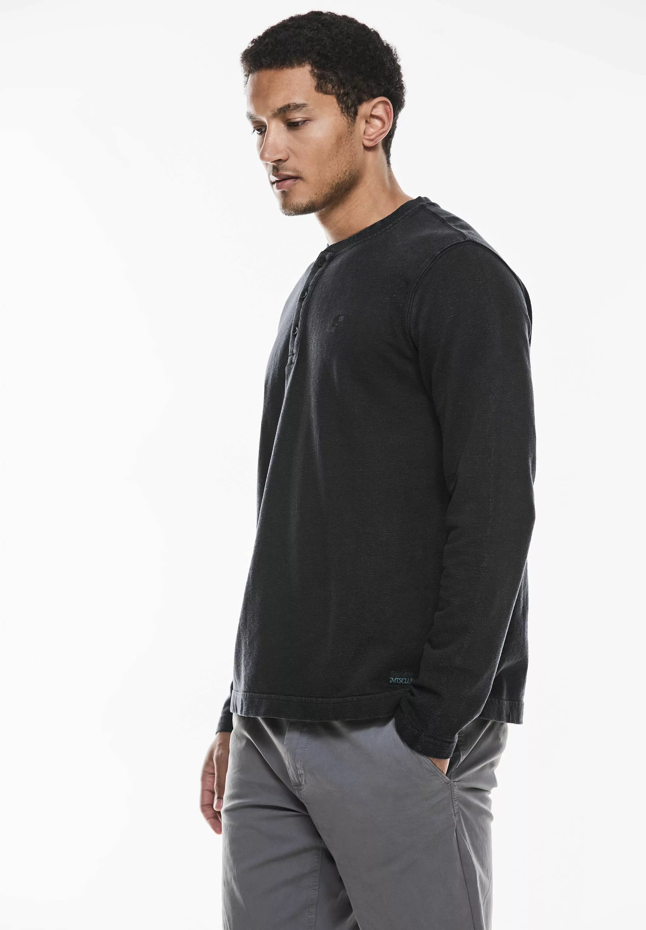 STREET ONE MEN Langarmshirt, in Unifarbe günstig online kaufen