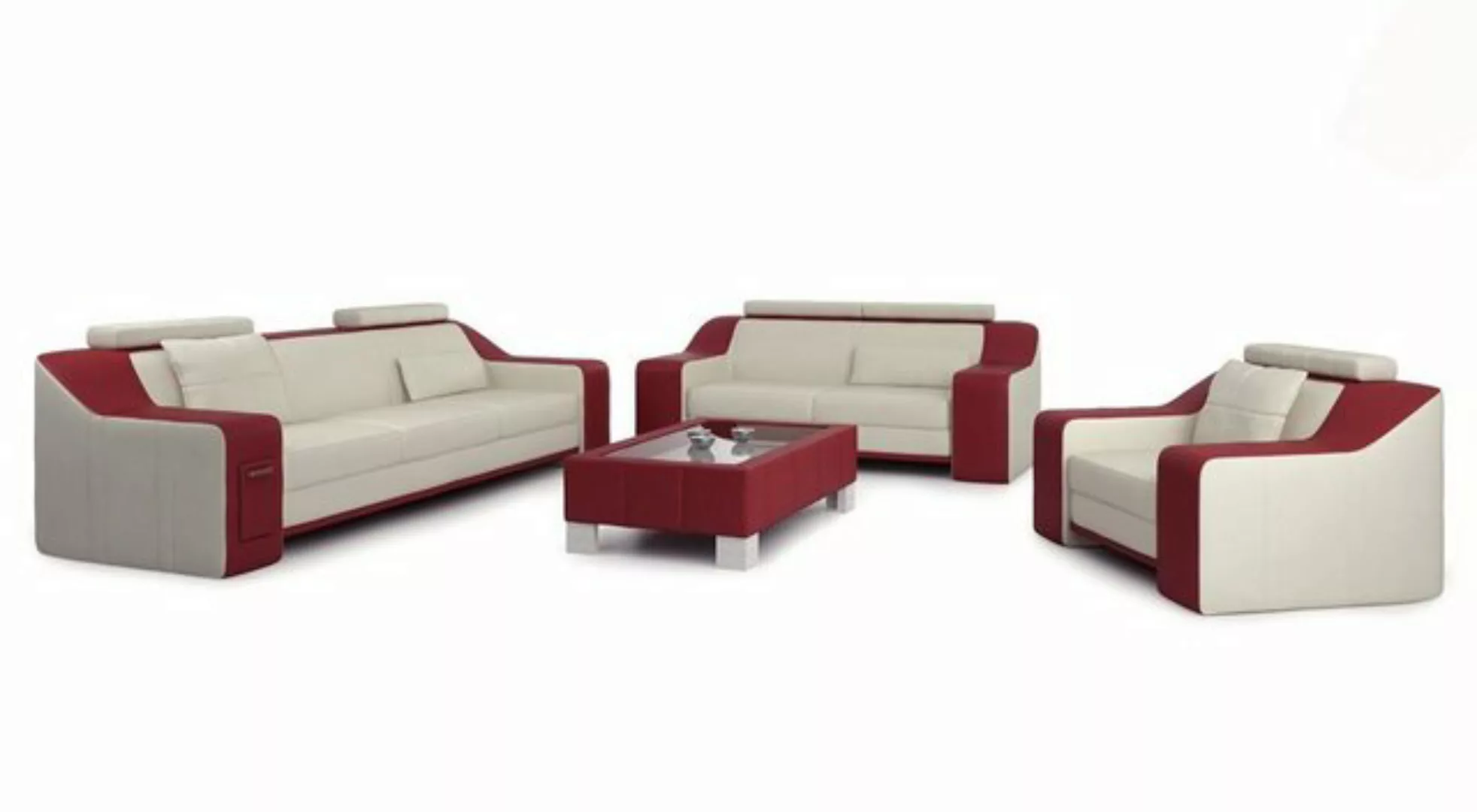 JVmoebel Sofa Ledersofa Couch Wohnlandschaft 3+2+1 Sitzer Modern Sofa neu, günstig online kaufen