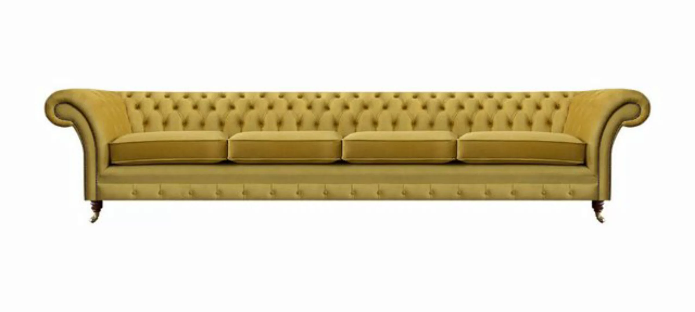 JVmoebel 4-Sitzer Luxus Gelb Sofa Viersitzer Einrichtung Chesterfield Texti günstig online kaufen