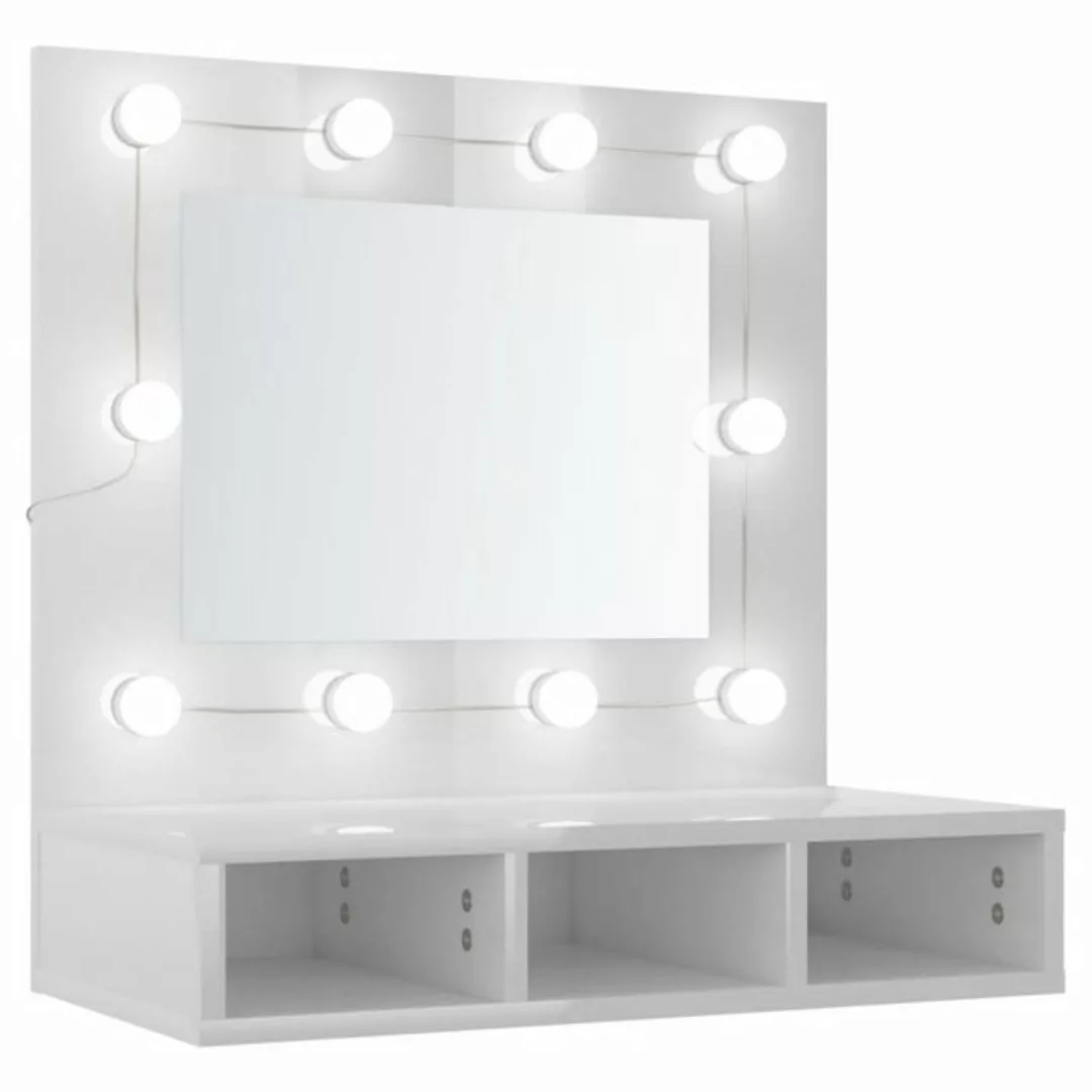 vidaXL Badezimmerspiegelschrank Spiegelschrank mit LED Hochglanz-Weiß 60x31 günstig online kaufen