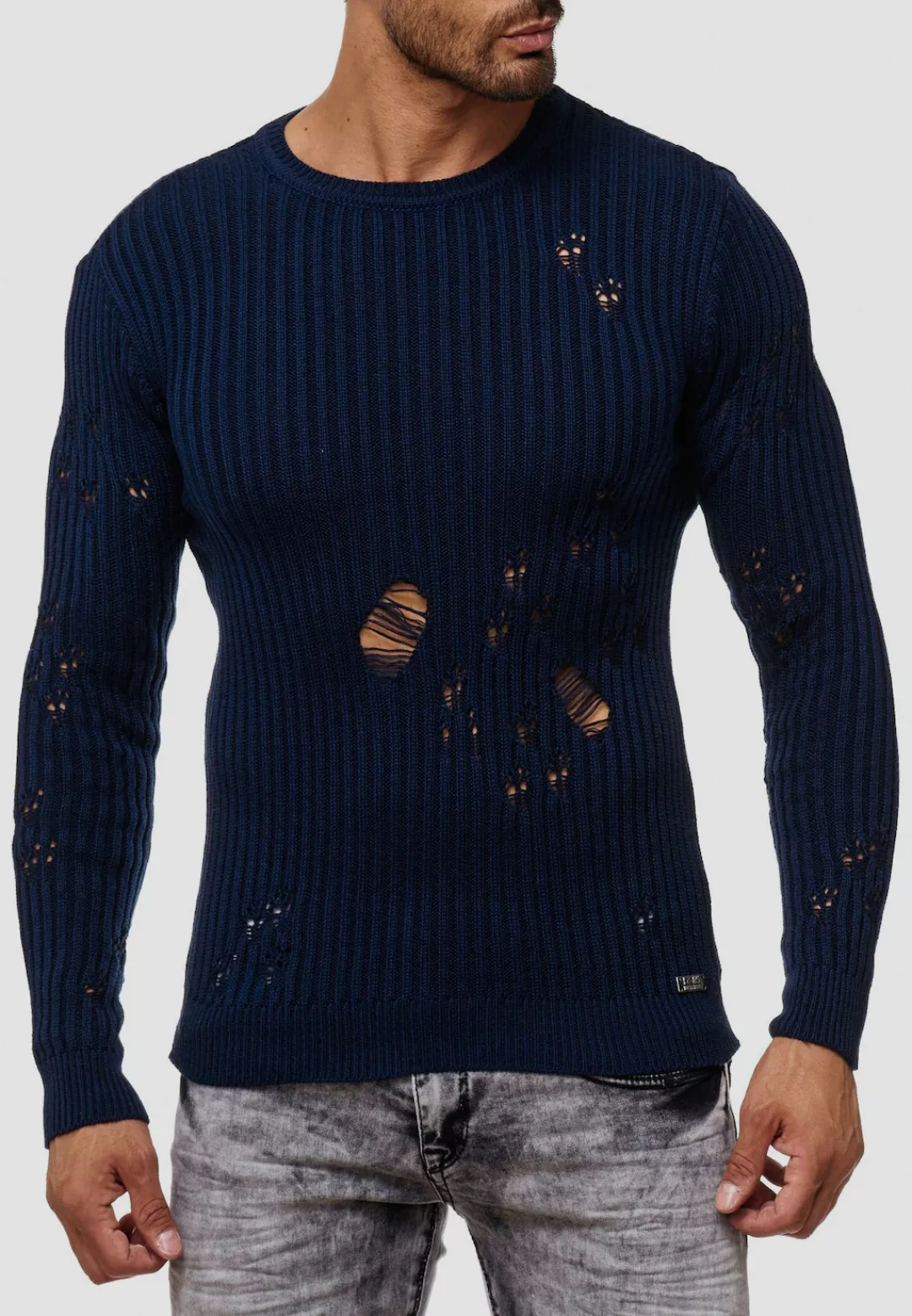 Rusty Neal Strickpullover, im lässigen Used-Look günstig online kaufen