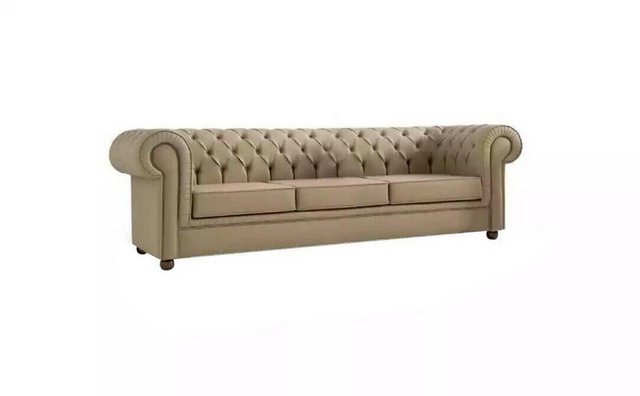 Xlmoebel Chesterfield-Sofa Beige Chesterfield Dreisitzer Office Sofa Polste günstig online kaufen