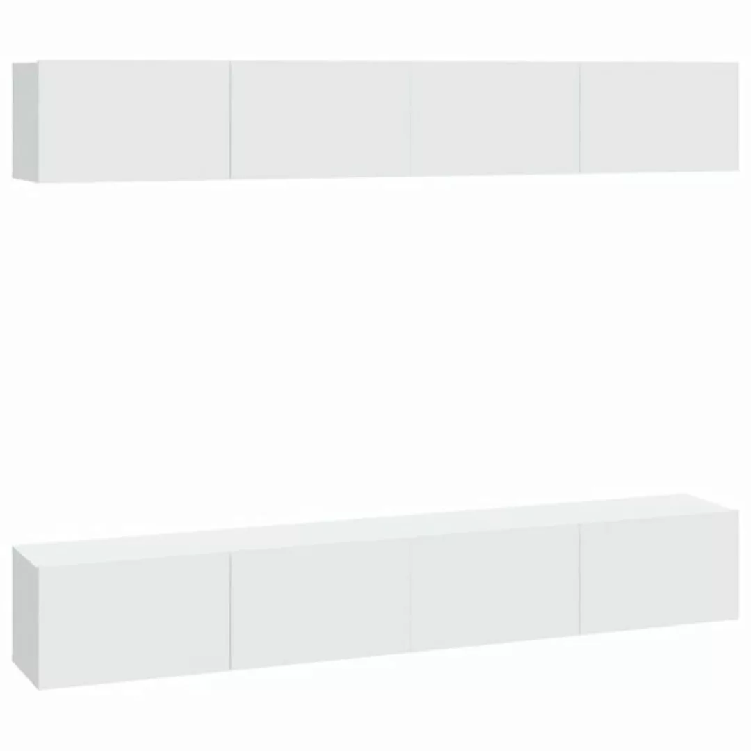 furnicato TV-Schrank TV-Wandschränke 4 Stk. Weiß 100x30x30 cm günstig online kaufen