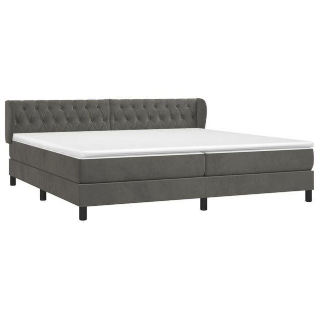 furnicato Bett Boxspringbett mit Matratze Dunkelgrau 200x200 cm Samt (1-tlg günstig online kaufen