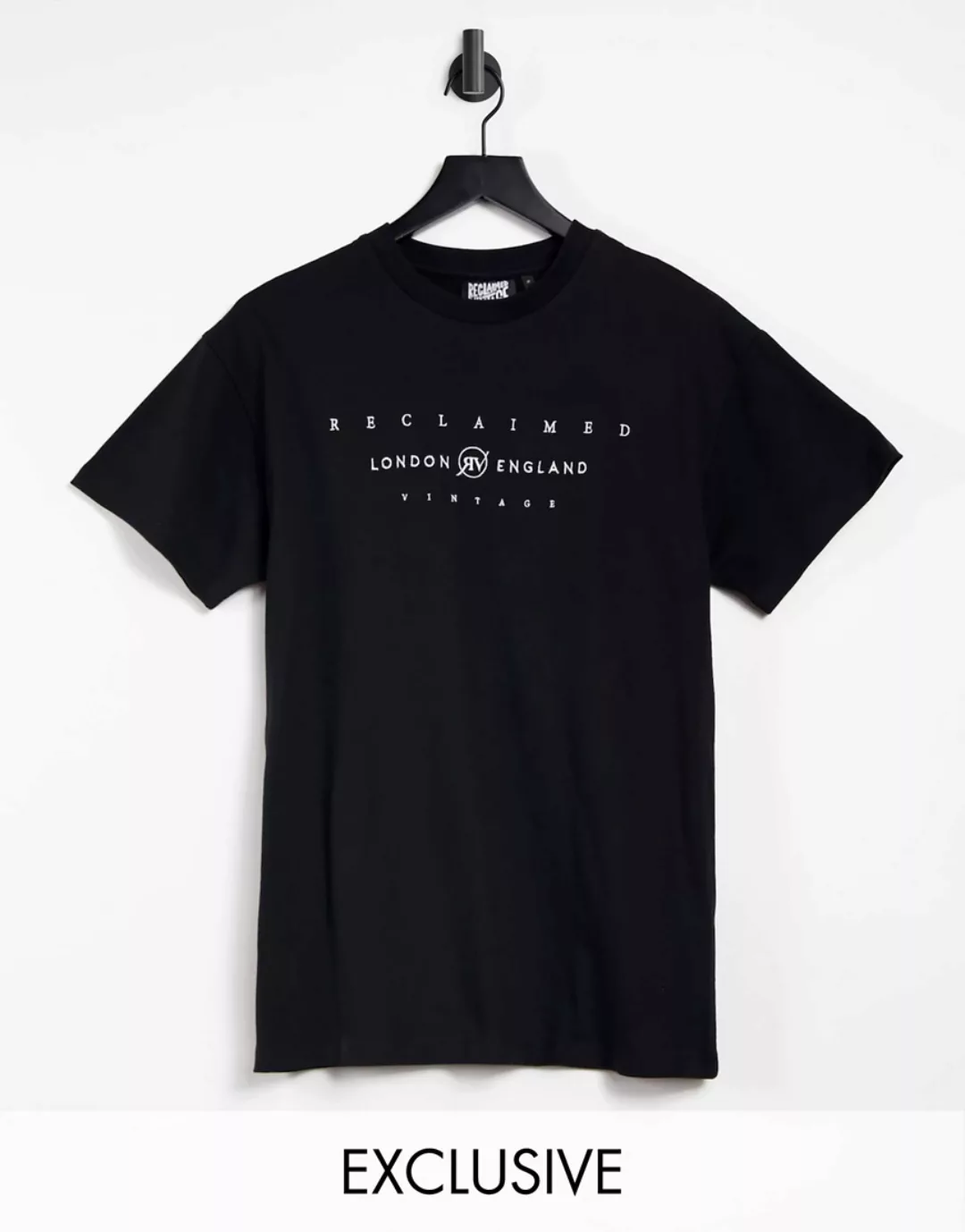 Reclaimed Vintage – Inspired – T-Shirt mit Logostickerei in Schwarz günstig online kaufen