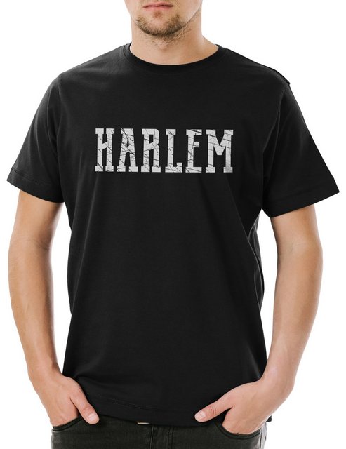 Urban Backwoods Print-Shirt Harlem Varsity Herren T-Shirt Ghetto Gang East günstig online kaufen