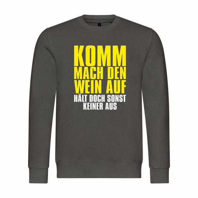 deinshirt Rundhalspullover Herren Sweatshirt Komm mach den Wein auf - hält günstig online kaufen