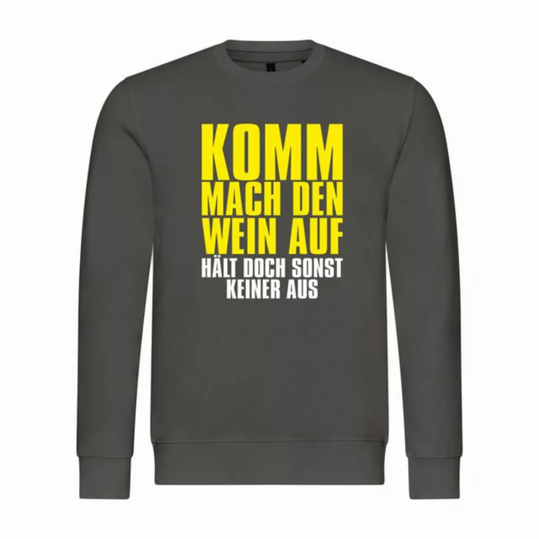 deinshirt Rundhalspullover Herren Sweatshirt Komm mach den Wein auf - hält günstig online kaufen