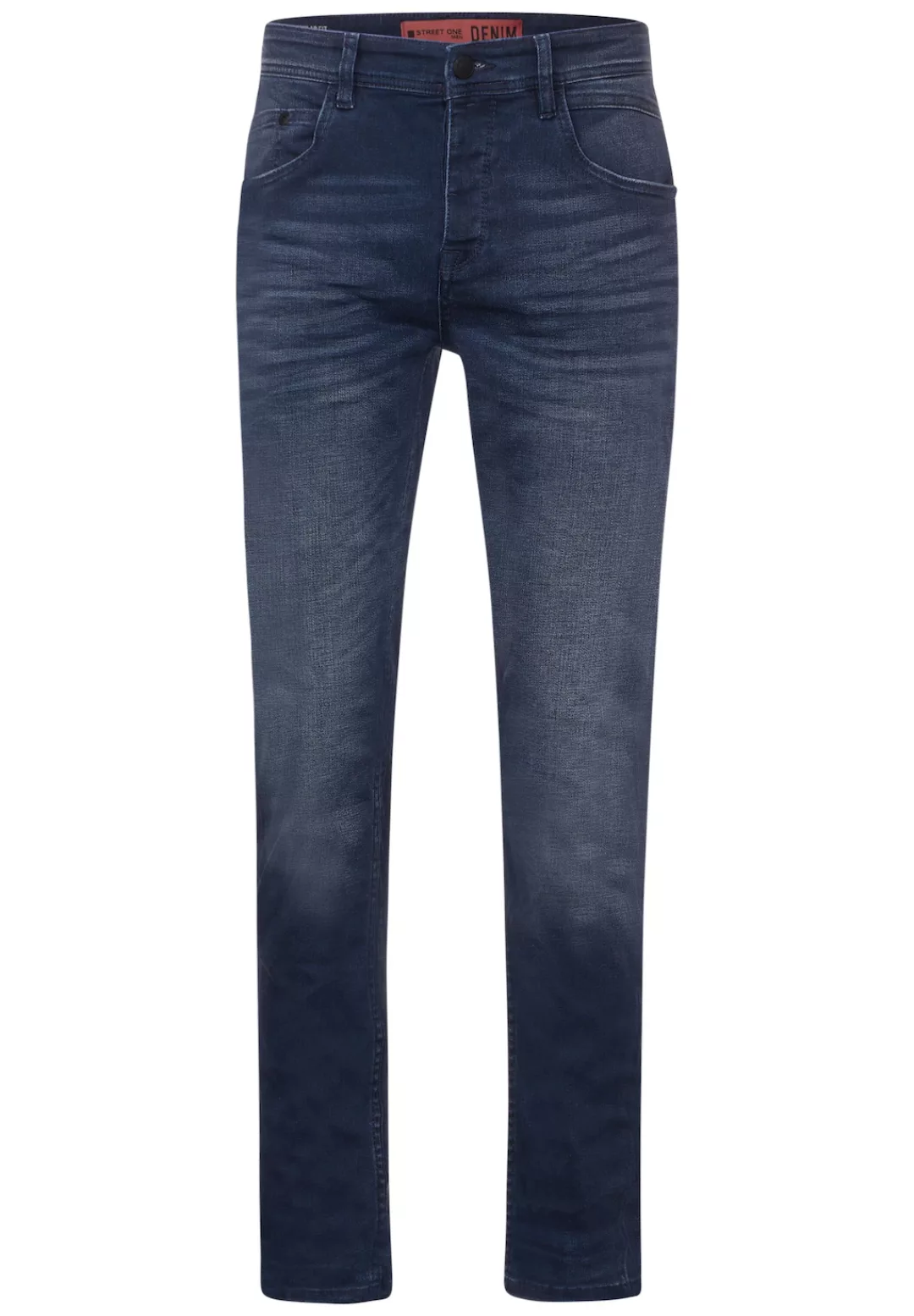 STREET ONE MEN Gerade Jeans, in dunkelblauer Waschung günstig online kaufen