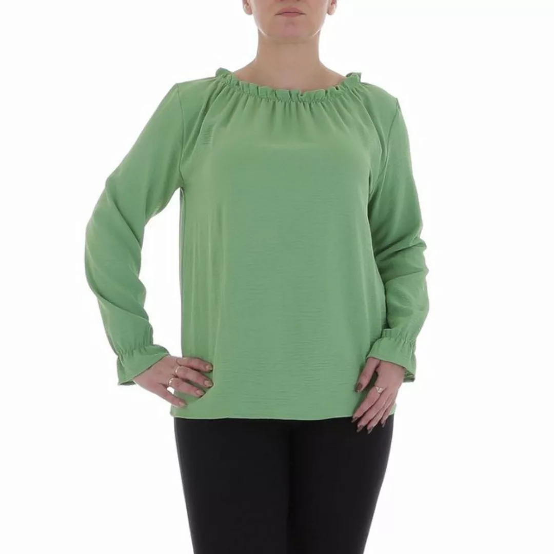 Ital-Design Langarmbluse Damen Elegant (85915872) Bluse in Grün günstig online kaufen