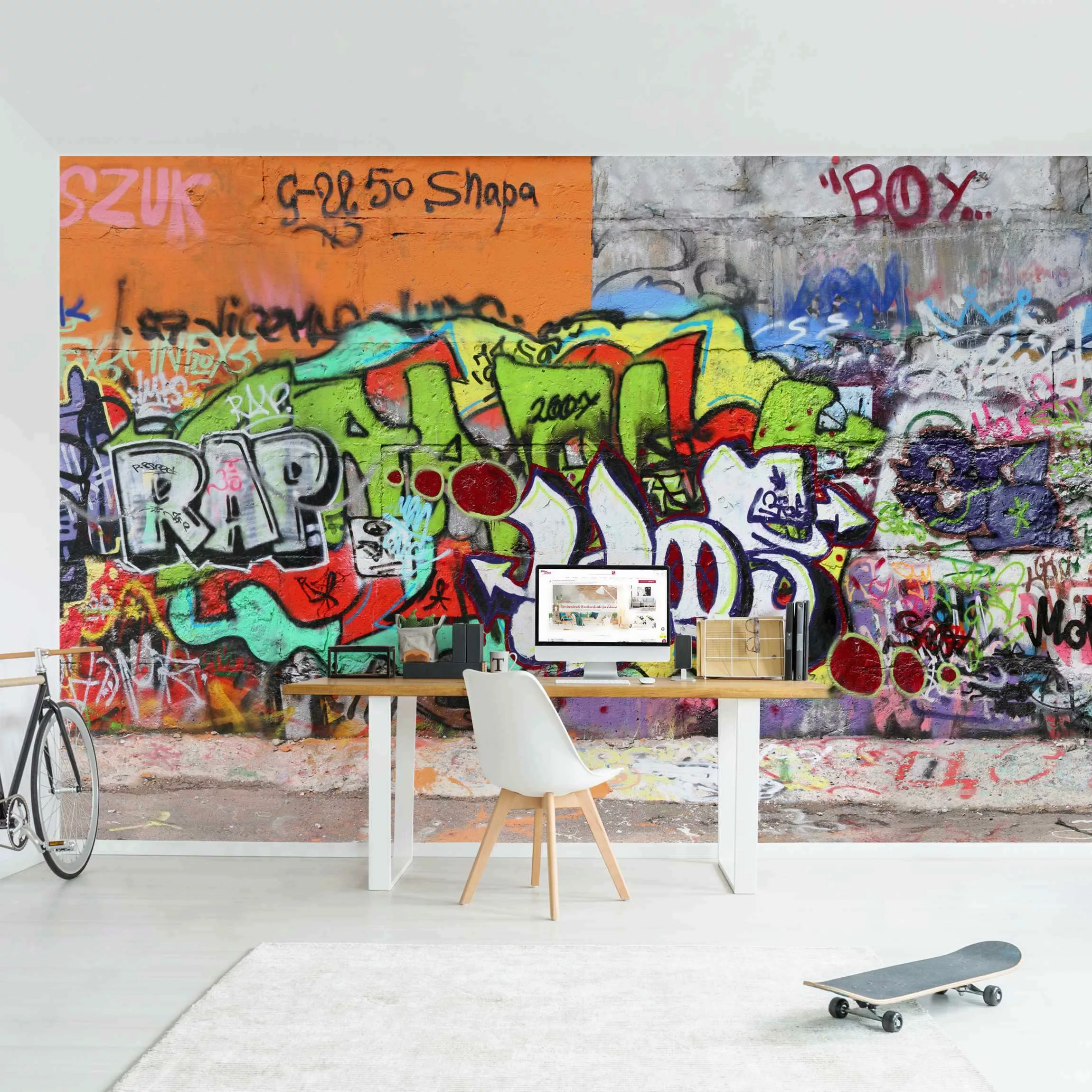 Bilderwelten Fototapete Graffiti Wall bunt Gr. 192 x 192 günstig online kaufen