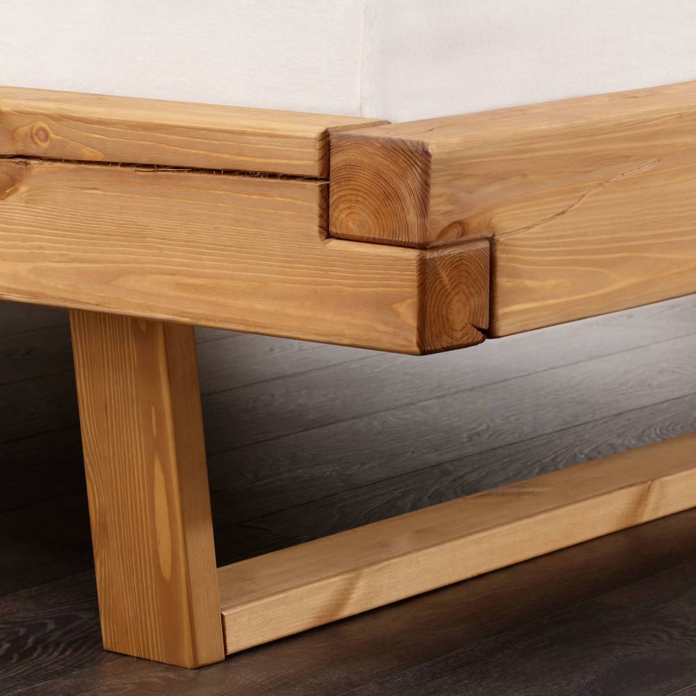 Holzbett Doppelbett aus Massivholz mit Massivholz Oberfläche günstig online kaufen