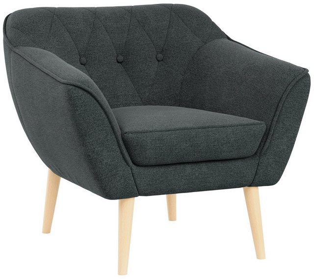 MKS MÖBEL Sofa PIRS 1 Sitzer, Skandinavischer Stil, Gesteppte Polsterung, H günstig online kaufen