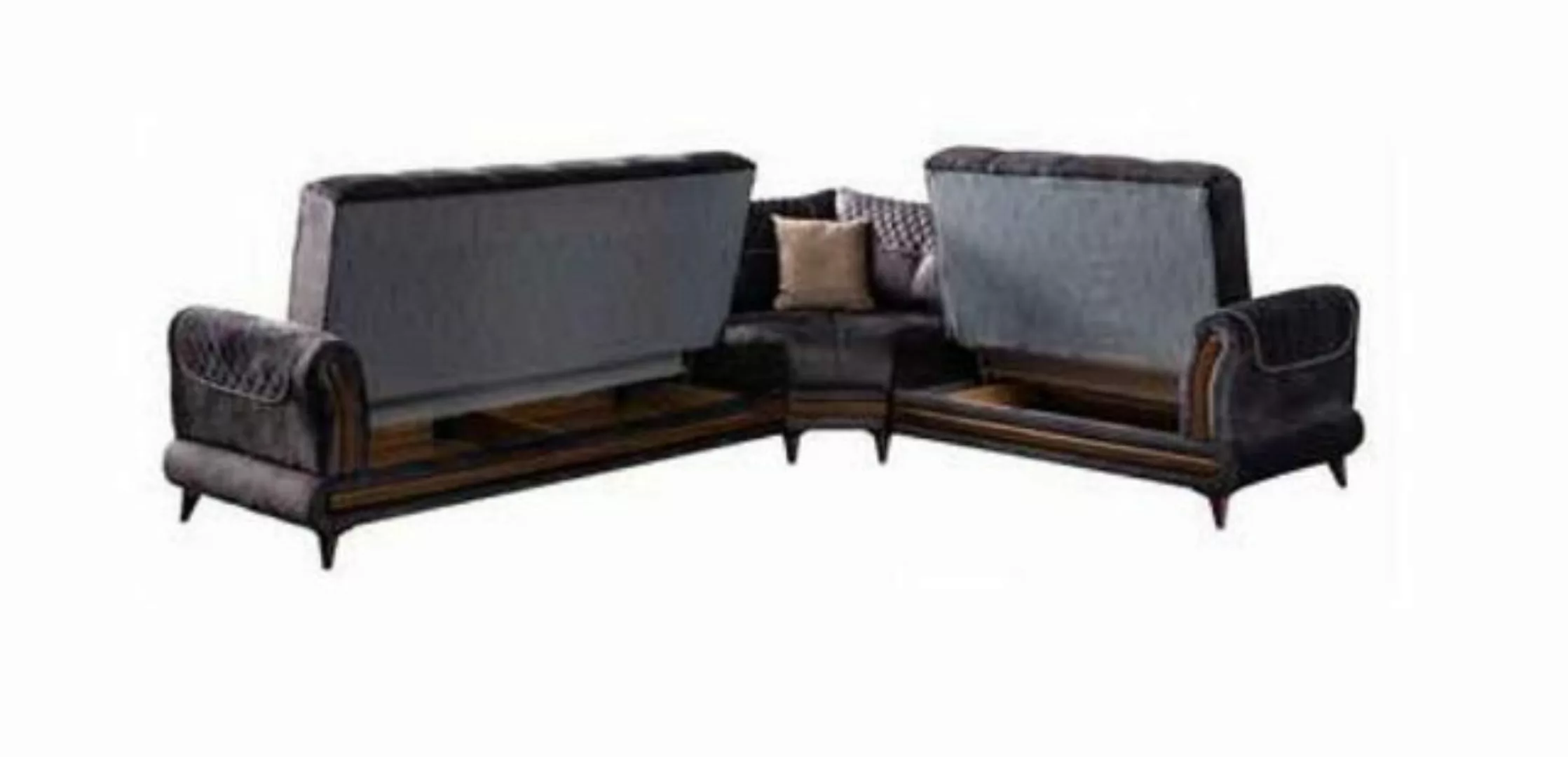 JVmoebel Ecksofa Graues Modernes Sofa Ecksofa Textilmöbel Bequemes Sofa L-F günstig online kaufen