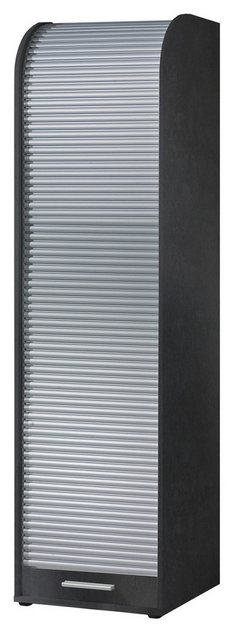 Mäusbacher Jalousieschrank 3 Böden, schwarzstahl Dekor / silber - 45x164x40 günstig online kaufen