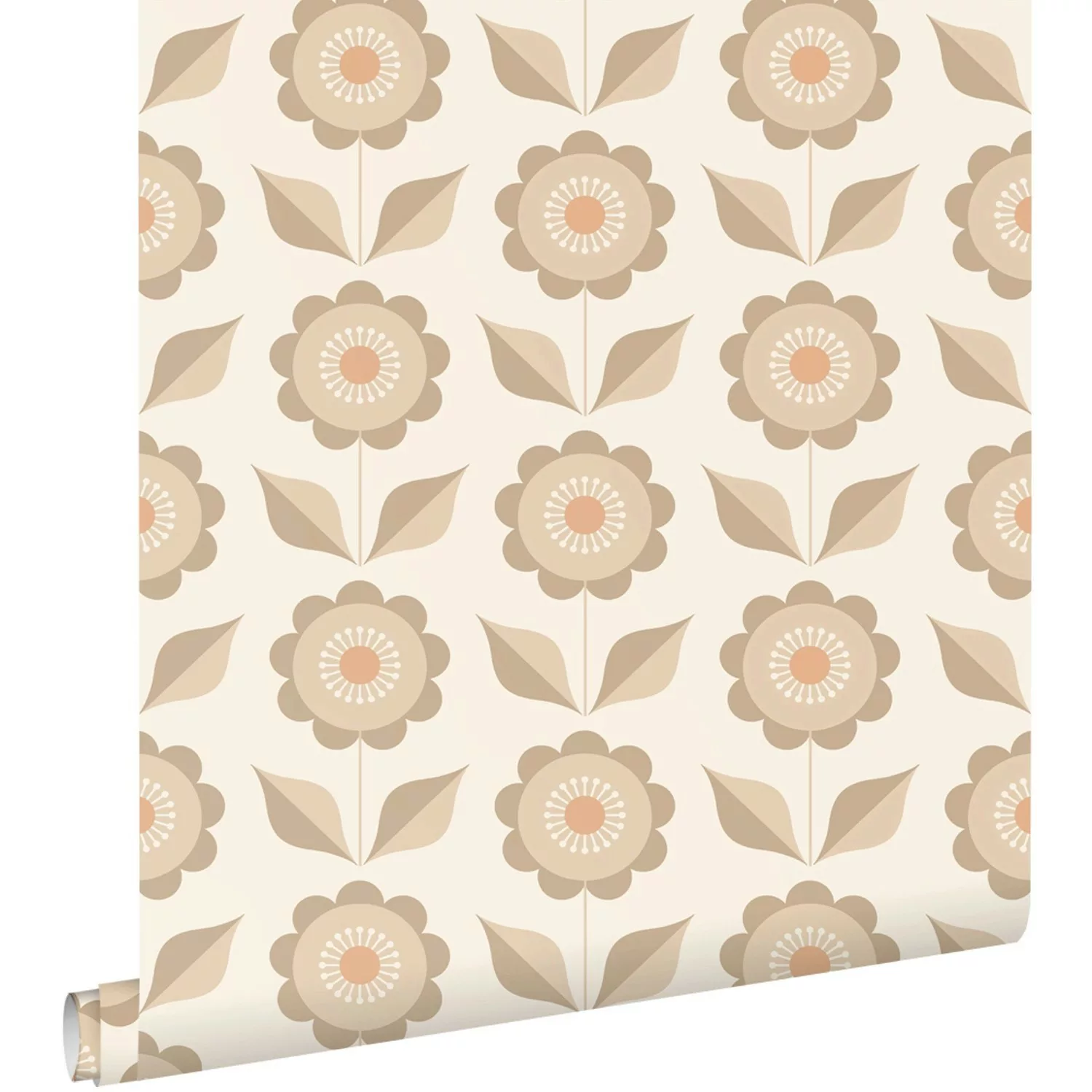 ESTAhome Tapete Blumen Beige 50 x 900 cm 130976 günstig online kaufen