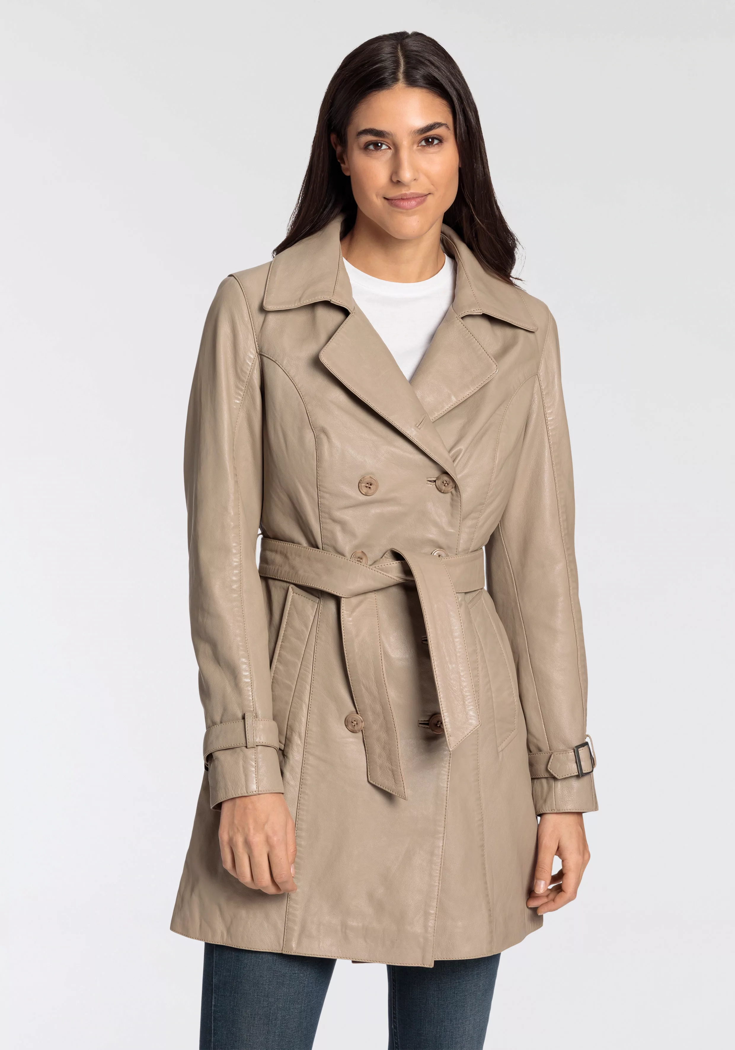 Gipsy Ledermantel "Taresa", (2 tlg., mit Bindegürtel), Leder-Trenchcoat mit günstig online kaufen